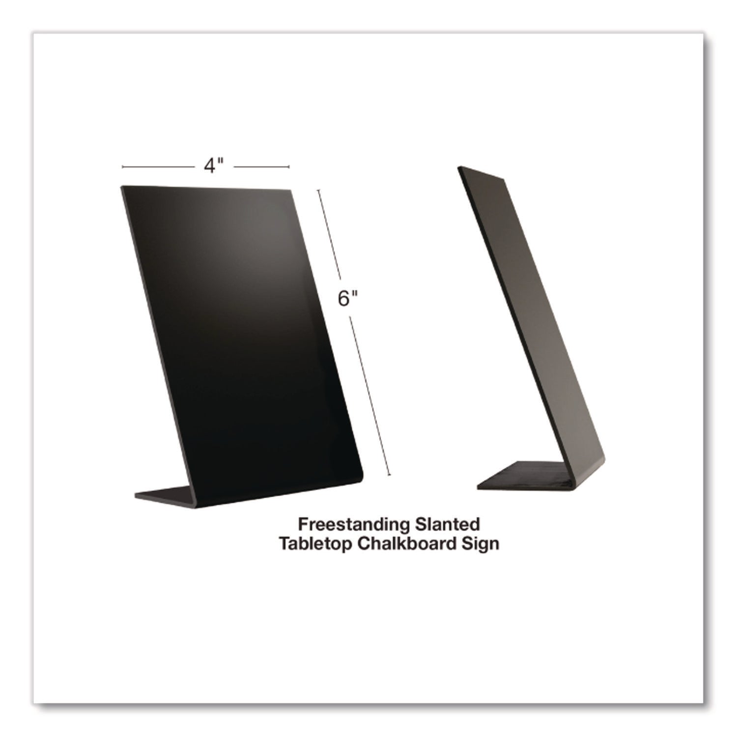 Tabletop Chalkboard Signs, Black Surface, 4 x 6, 3/Pack