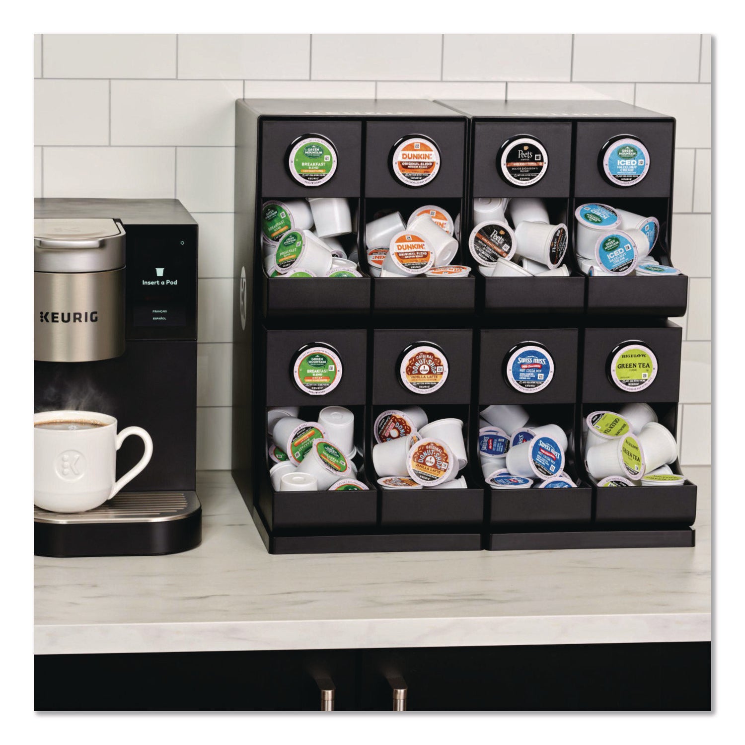 Keurig K-Cup Modular Merchandiser - 8 x Coffee/Tea Pod - Black - Plastic - 1 Each