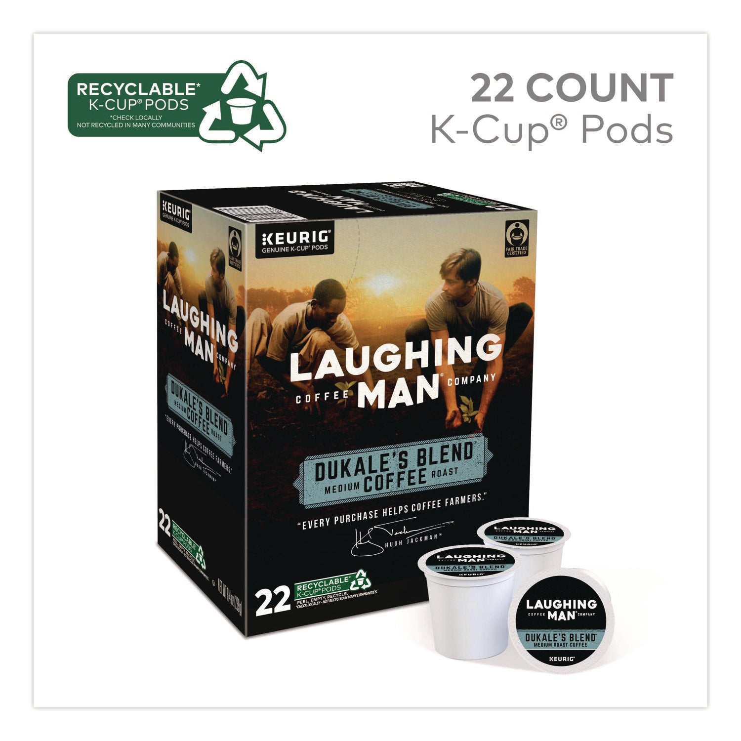 Compatible with Keurig K-Cup Brewer - Medium - K-Cup, Pod - Dukale's Blend, Arabica - Kosher - 22 / Box
