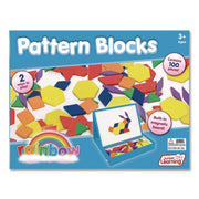 Rainbow Pattern Blocks, Magnetic, Assorted Colors, 100 Pieces