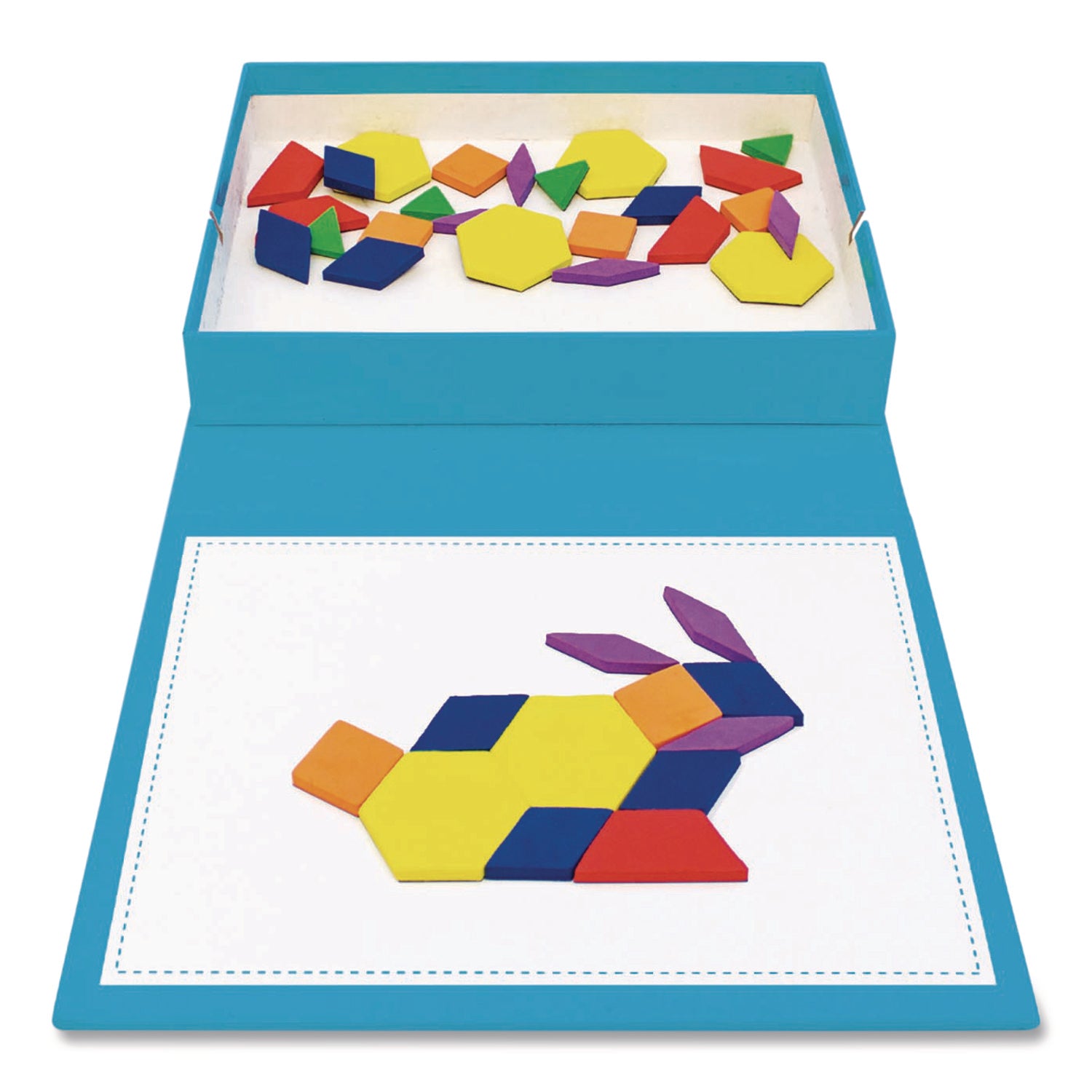 Rainbow Pattern Blocks, Magnetic, Assorted Colors, 100 Pieces