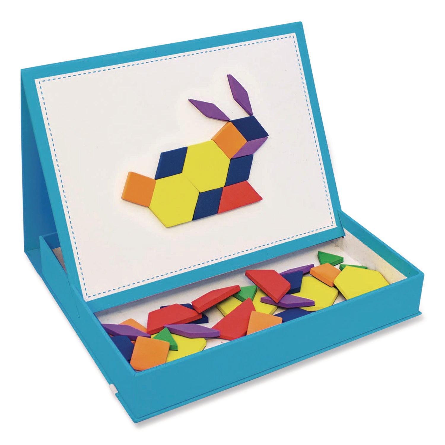 Rainbow Pattern Blocks, Magnetic, Assorted Colors, 100 Pieces
