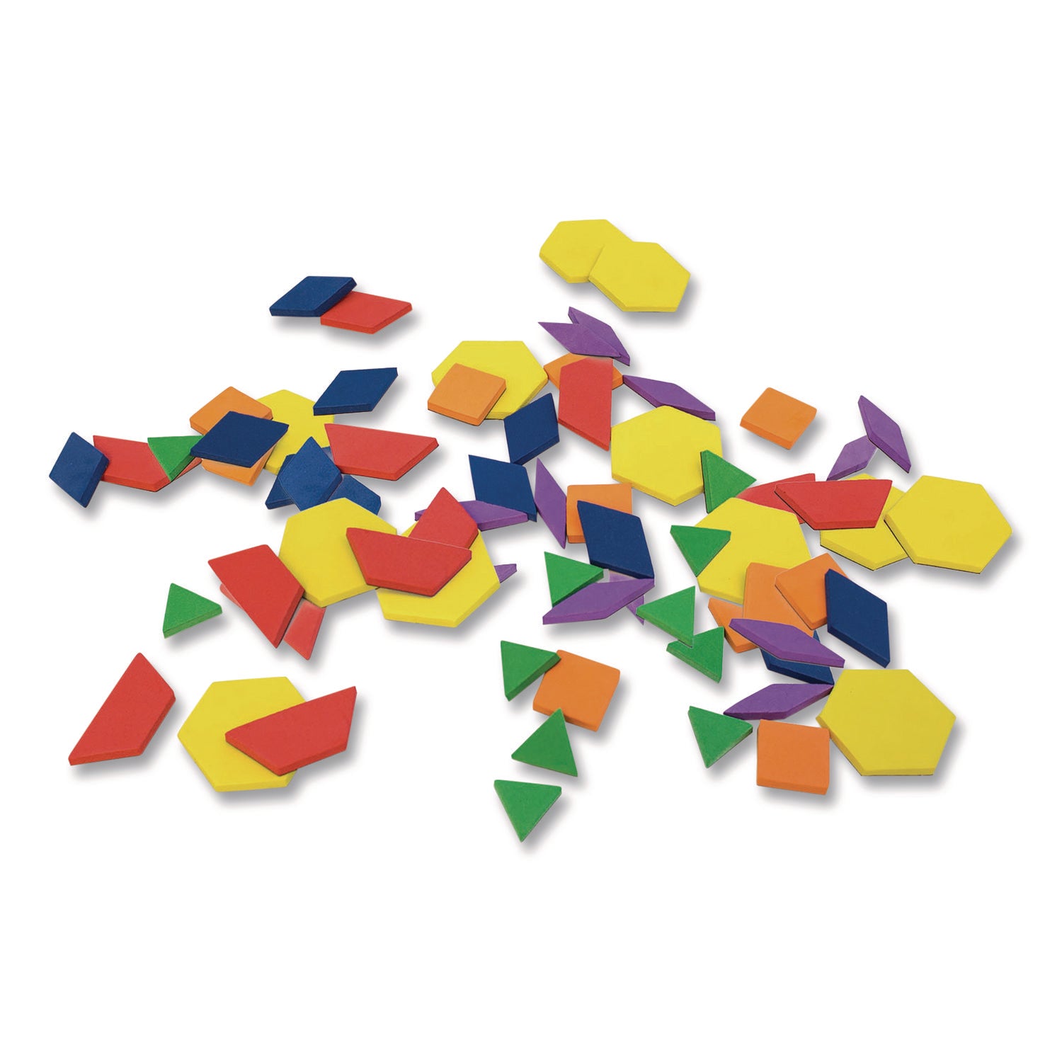 Rainbow Pattern Blocks, Magnetic, Assorted Colors, 100 Pieces