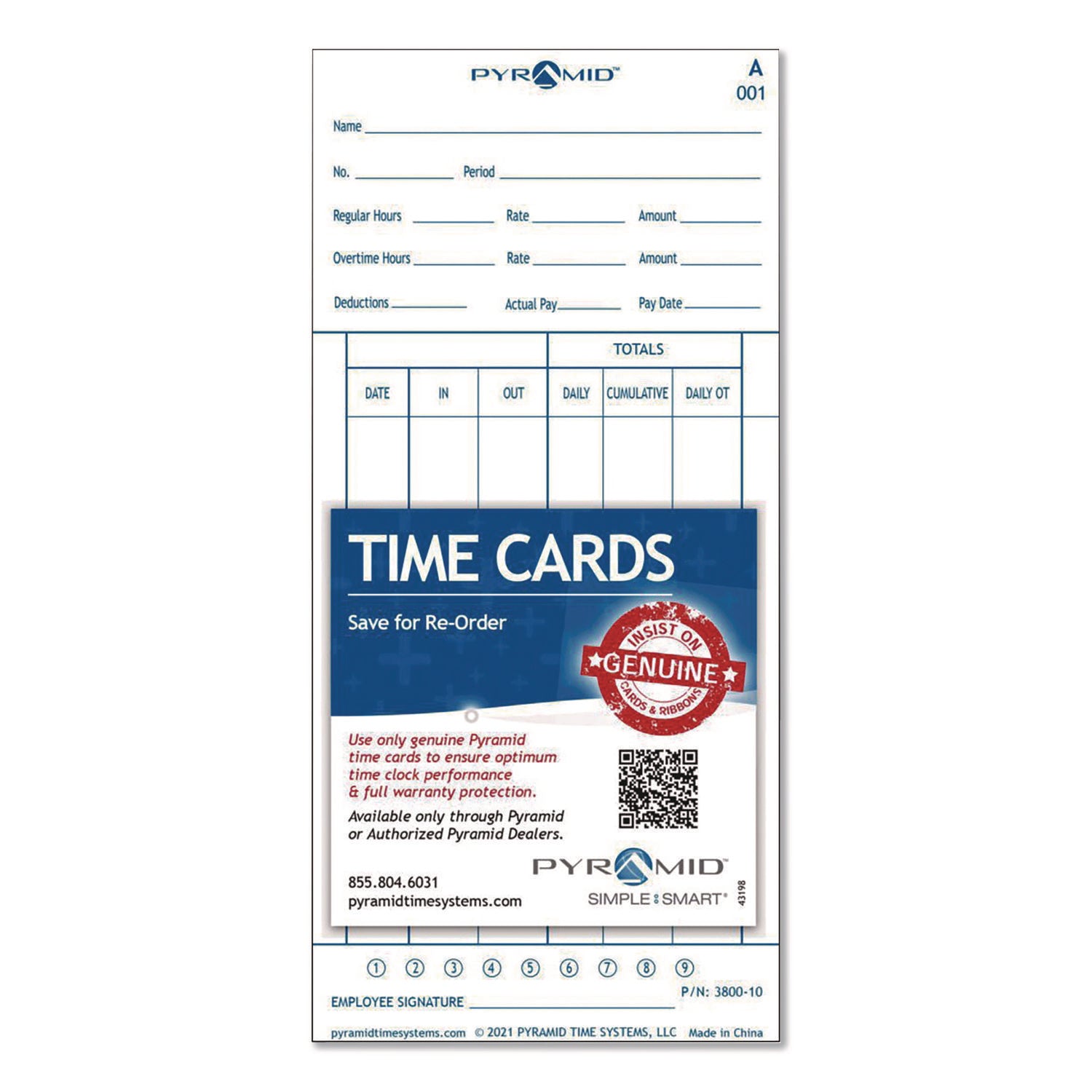 CARD,TIME,3800,100/PK
