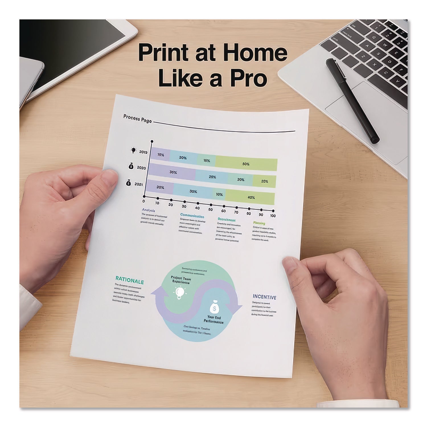 Color Printer Paper, 96 Bright, 20 lb Bond Weight, 8.5 x 11, 500 Sheets/Ream, 8 Reams/Carton