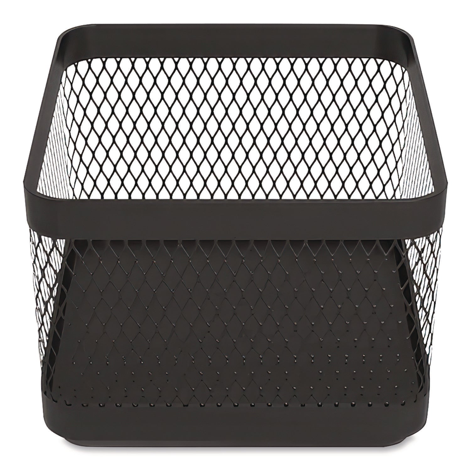 Small Stackable Wire Mesh Accessory Holder, 3.46 X 3.46 X 2.75, Black
