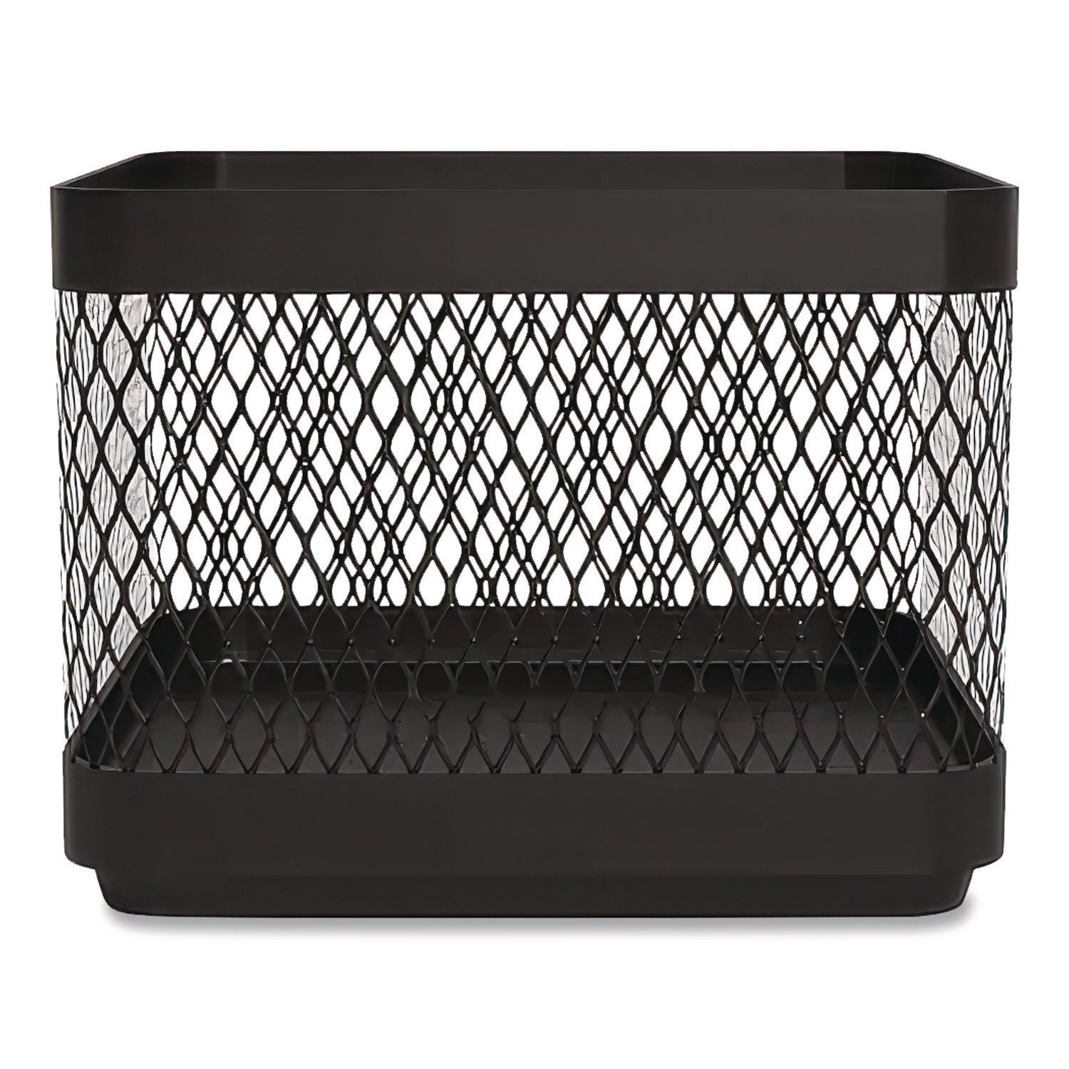Small Stackable Wire Mesh Accessory Holder, 3.46 X 3.46 X 2.75, Black