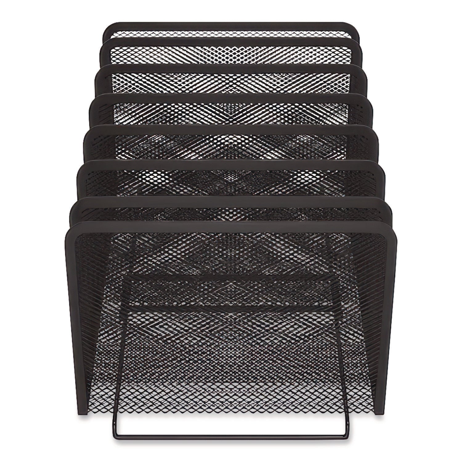 Wire Mesh Vertical Document Sorter, 7 Sections, Letter-Size, 8.54 X 15.43 X 8.77, Matte Black