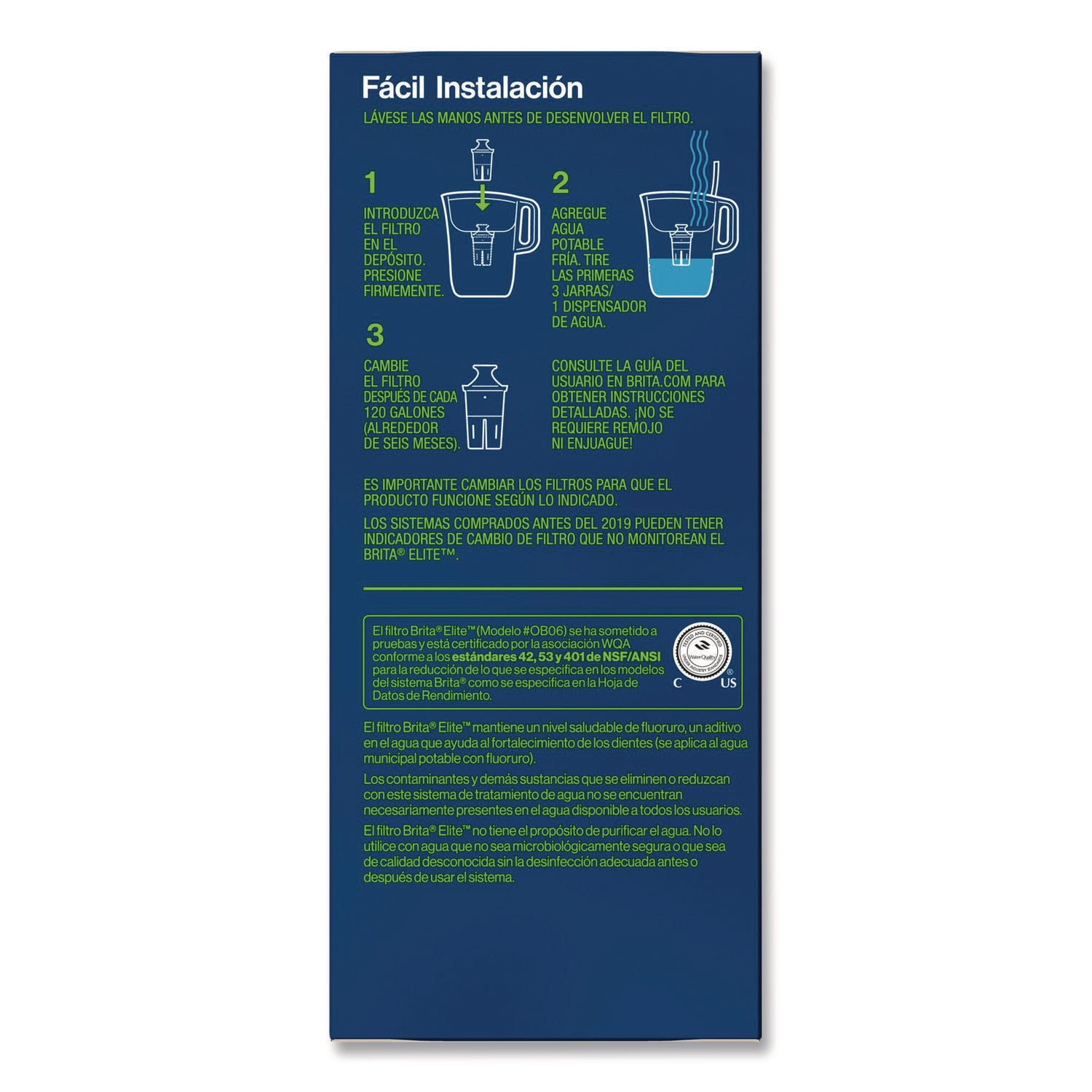 Elite Replacement Water Filters for Pitcher and Dispensers, 2 Filters/Box, 12 Boxes/Carton
