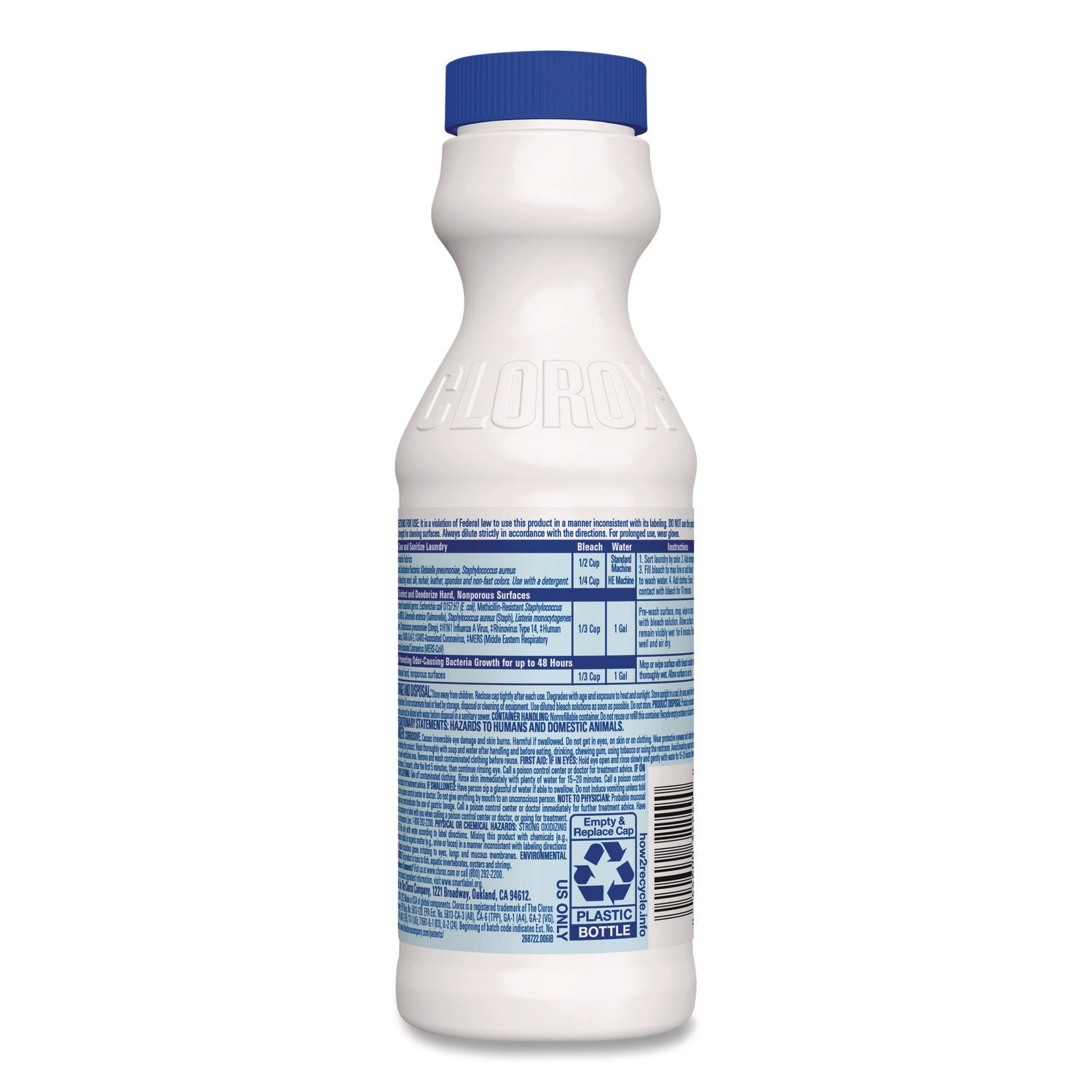 Concentrated Regular Disinfecting Bleach, 11 oz Bottle, 28/Carton