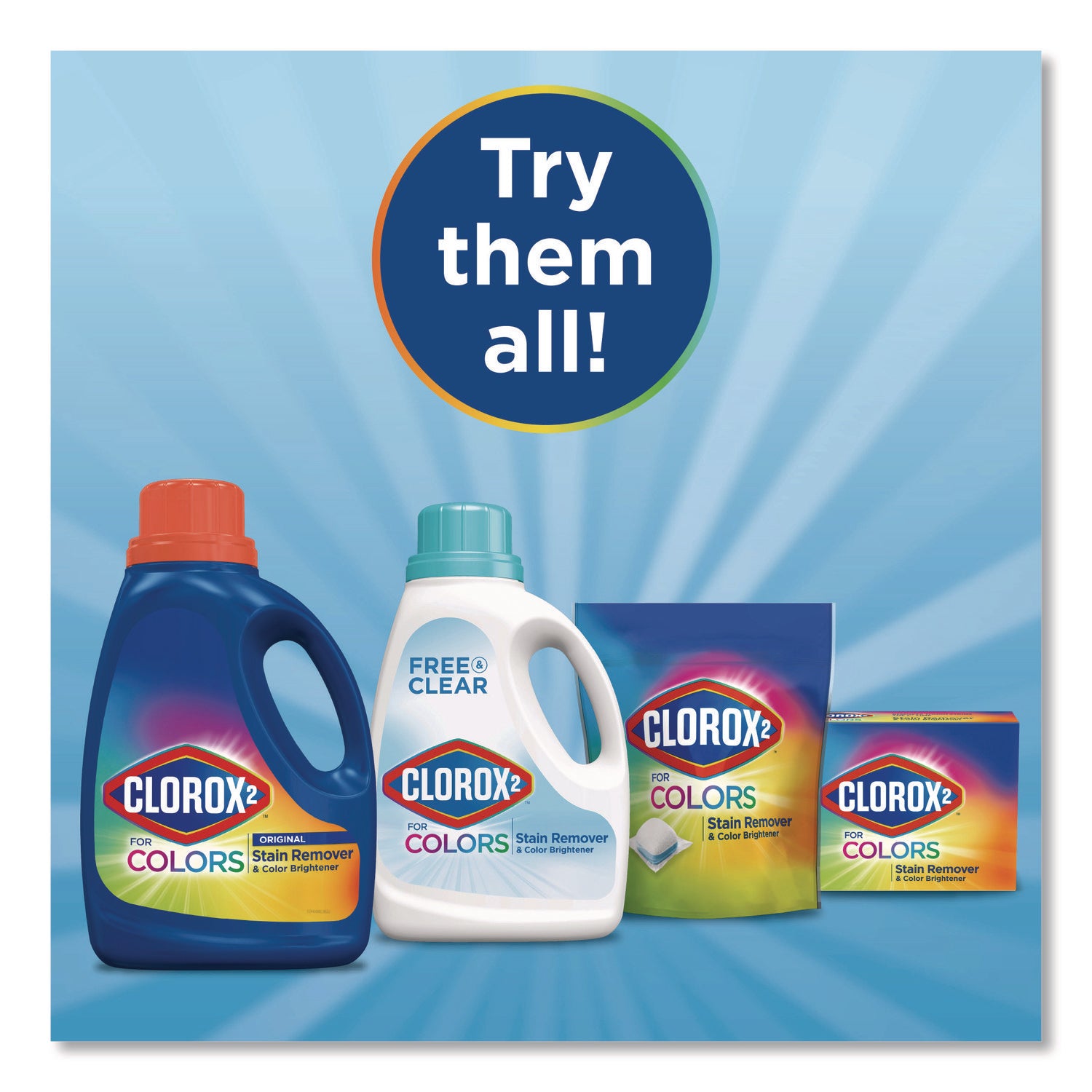 For Colors Stain Remover and Laundry Additive, Original Scent, 88 oz Bottle, 4/Carton