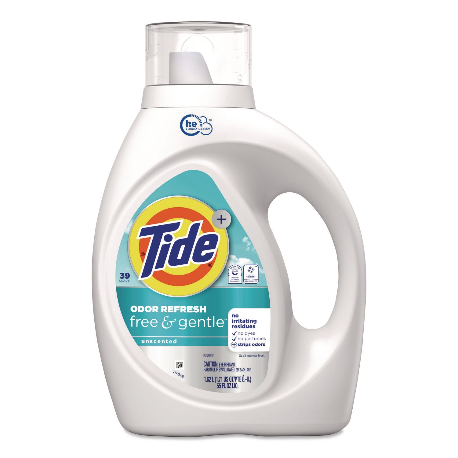 Free and Gentle Odor Refresh Liquid Laundry Detergent, 39 Loads, 55 oz Bottle, 4/Carton