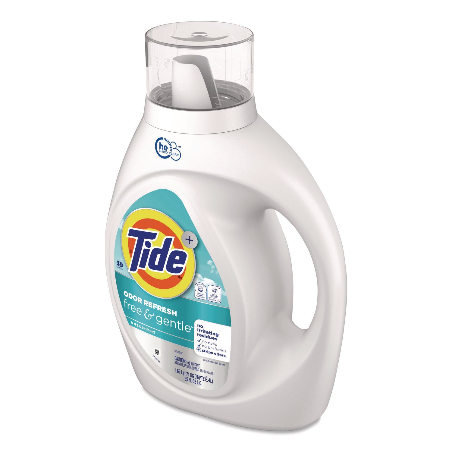 Free and Gentle Odor Refresh Liquid Laundry Detergent, 39 Loads, 55 oz Bottle, 4/Carton