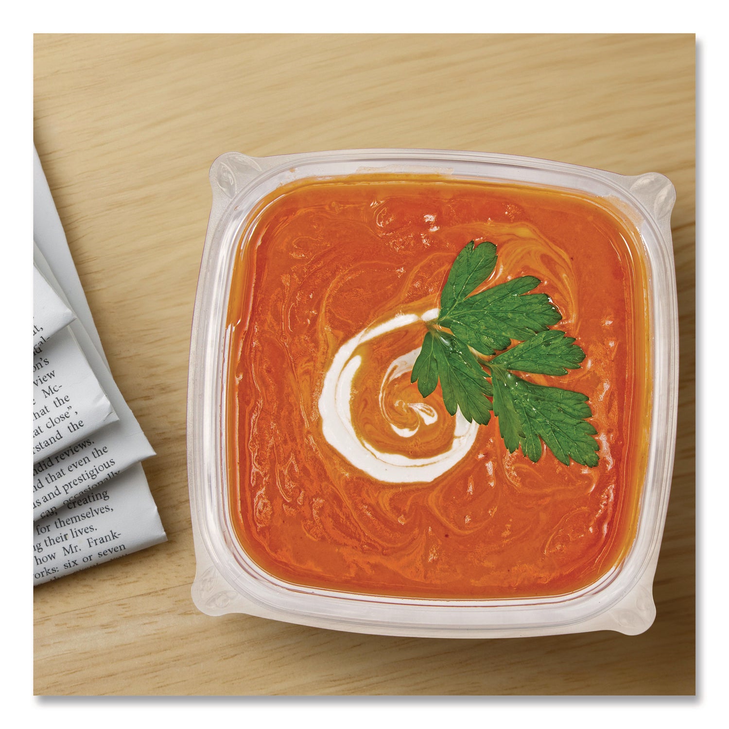 Square Plastic Bowls, 12 oz, 8.5 x 8.5 x 2.64, Clear, Plastic, 63 Bowls/Sleeve, 8 Sleeves/Carton