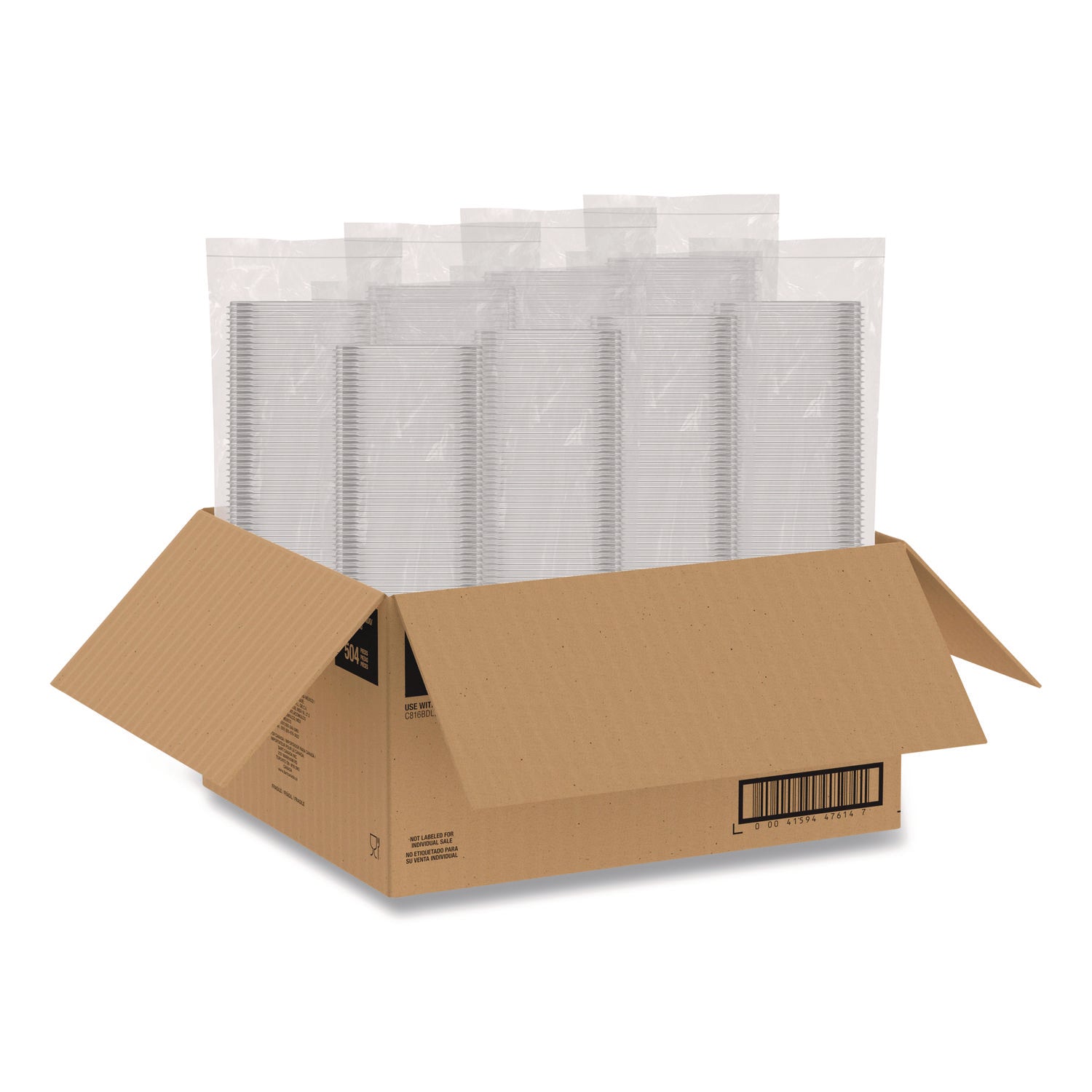 Square Plastic Bowls, 16 oz, 8.5 x 8.5 x 1.96, Clear, Plastic, 63 Bowls/Sleeve, 8 Sleeves/Carton