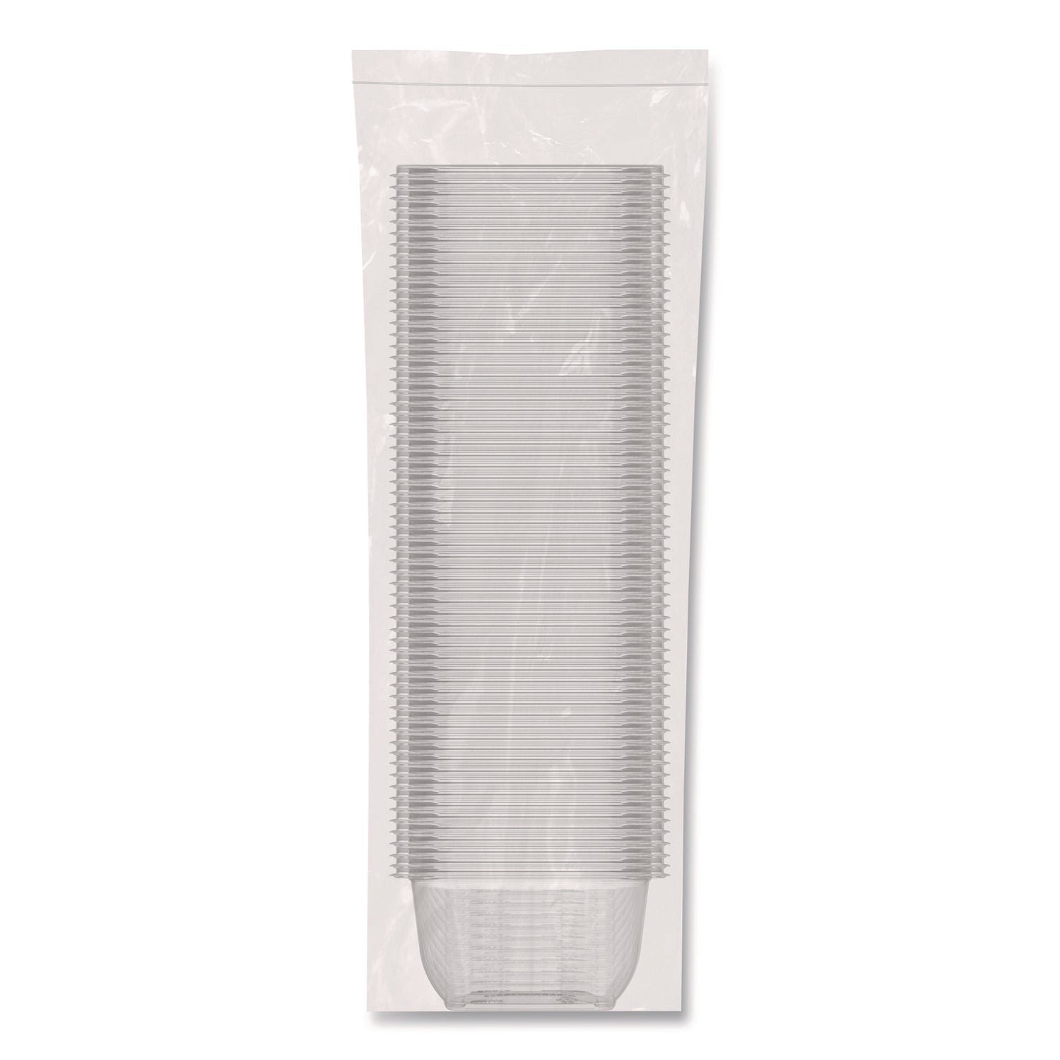 Square Plastic Bowls, 16 oz, 8.5 x 8.5 x 1.96, Clear, Plastic, 63 Bowls/Sleeve, 8 Sleeves/Carton