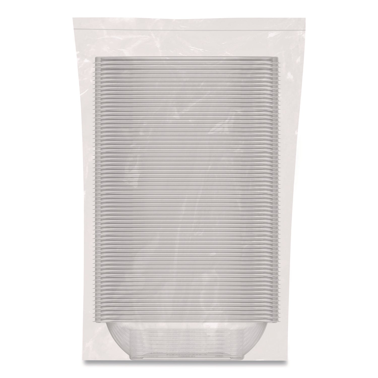 Square Plastic Bowls, 32 oz, 5 x 5 x 1.49, Clear, Plastic, 63 Bowls/Sleeve, 4 Sleeves/Carton