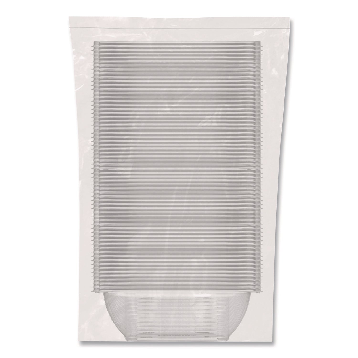Square Plastic Bowls, 48 oz, 5 x 5 x 2.55, Clear, Plastic, 63 Bowls/Sleeve, 4 Sleeves/Carton