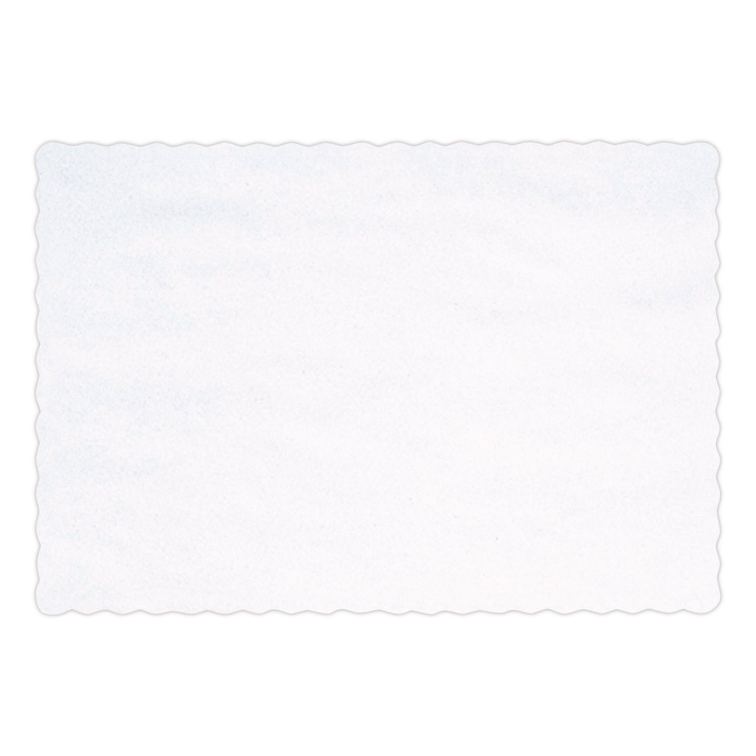 Solid Color Scalloped Edge Placemats, 9.63 x 13.5, White, 1,000/Carton