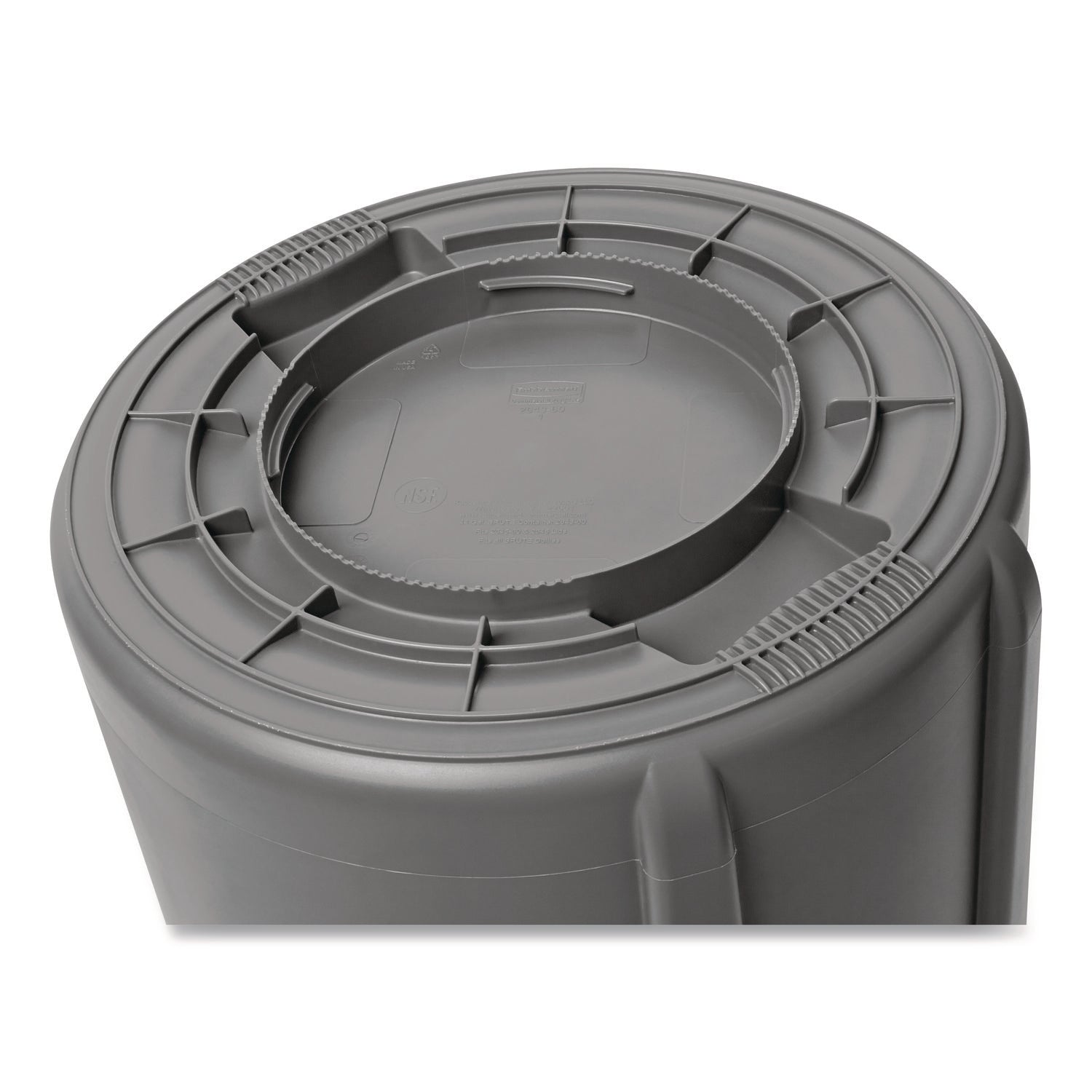 Brute Container, 44 gal, Plastic, White
