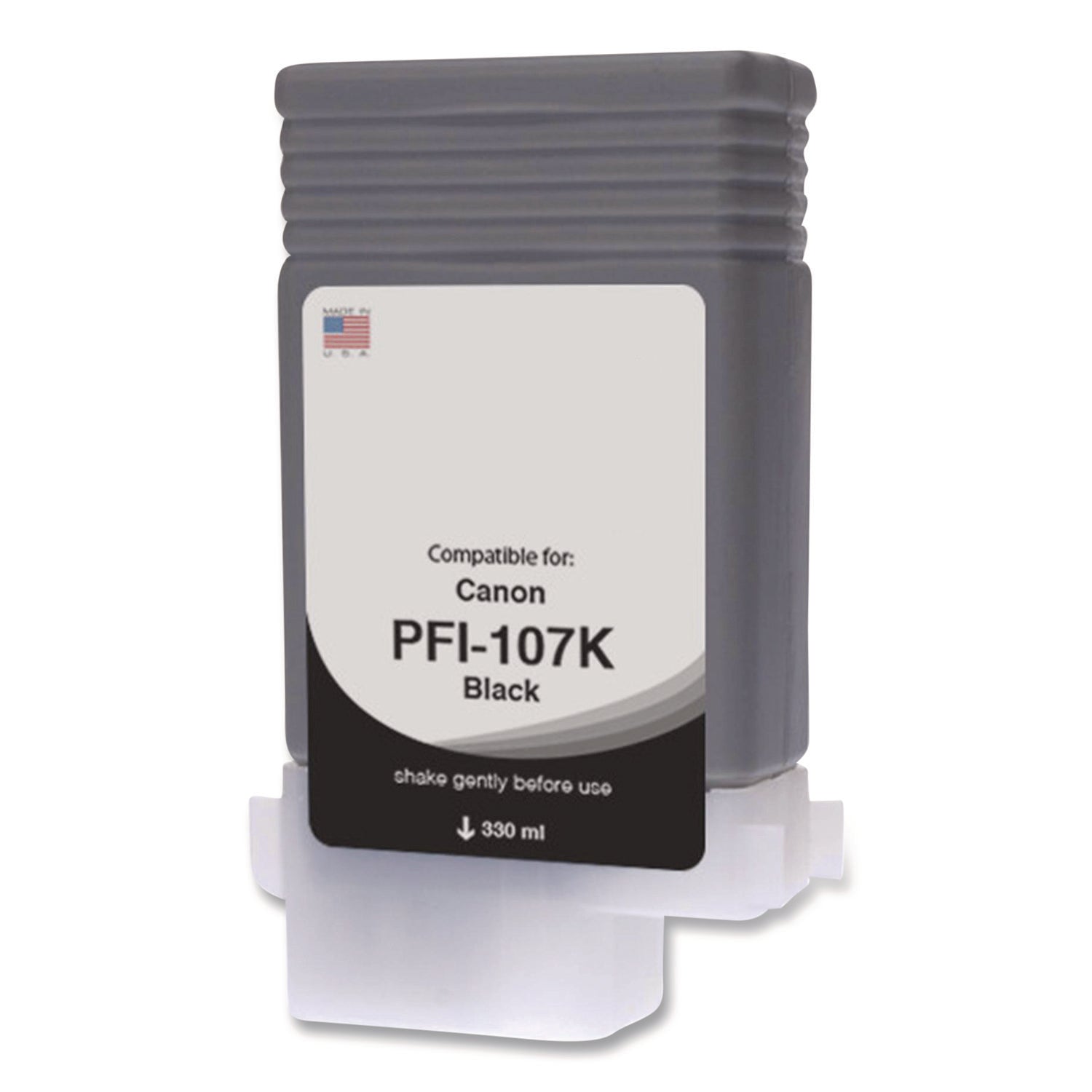 Compatible Black Ink, Replacement for PFI-107 (6705B001AA), 130 mL