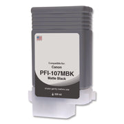 Compatible Matte Black Ink, Replacement for PFI-107 (6704B001AA), 130 mL