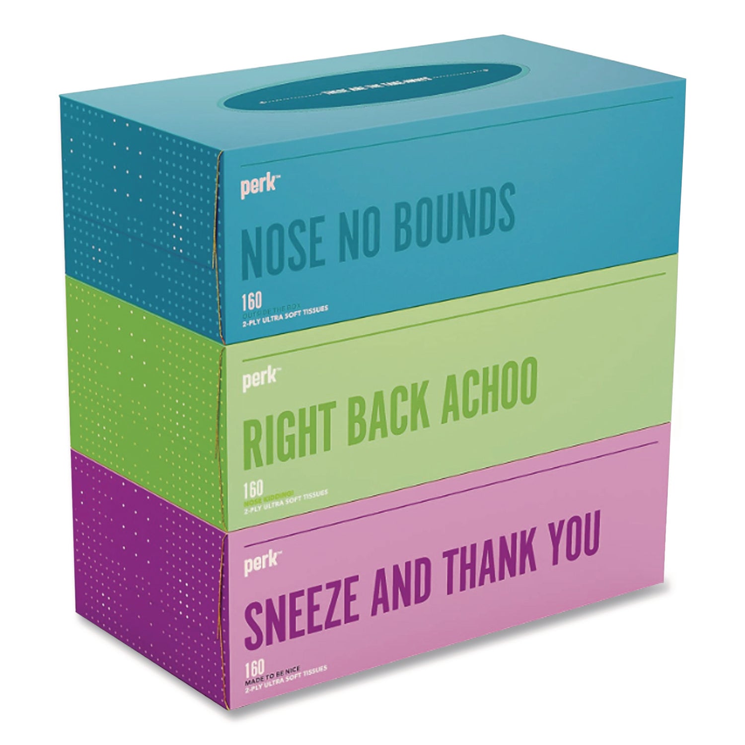 Ultra Soft Standard Facial Tissue, 2-Ply, White, 160 Sheets/Box, 3 Boxes/Pack