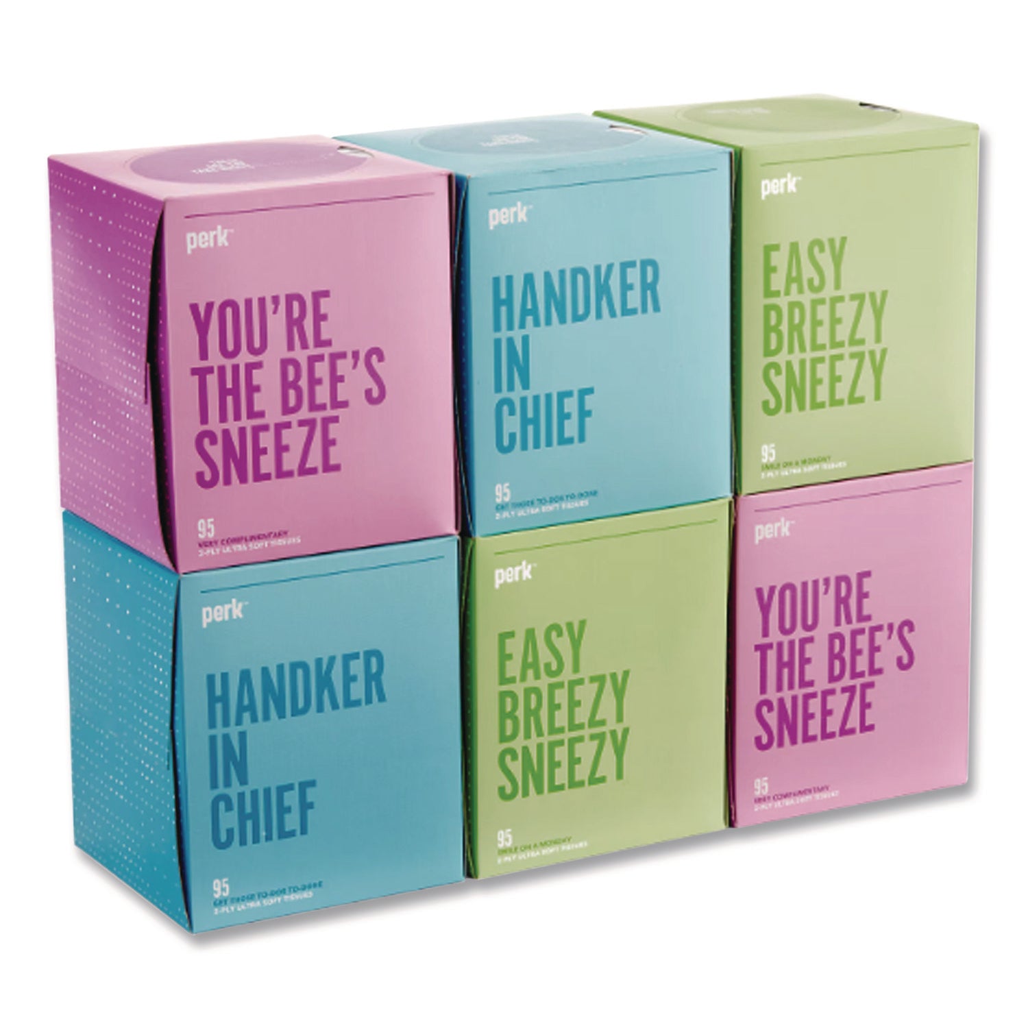 Ultra Soft Standard Facial Tissue, 2-Ply, White, 95 Sheets/Box, 6 Boxes/Pack