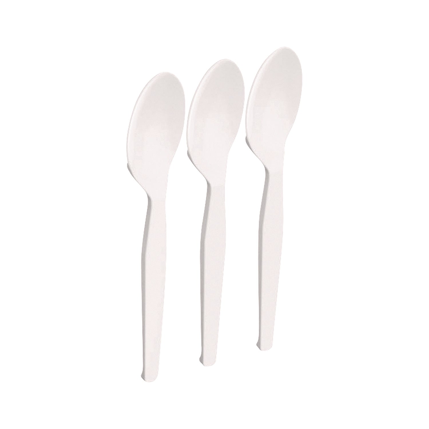 Mediumweight Plastic Cutlery, Spoon, Plastic, White, 1,000/Pack