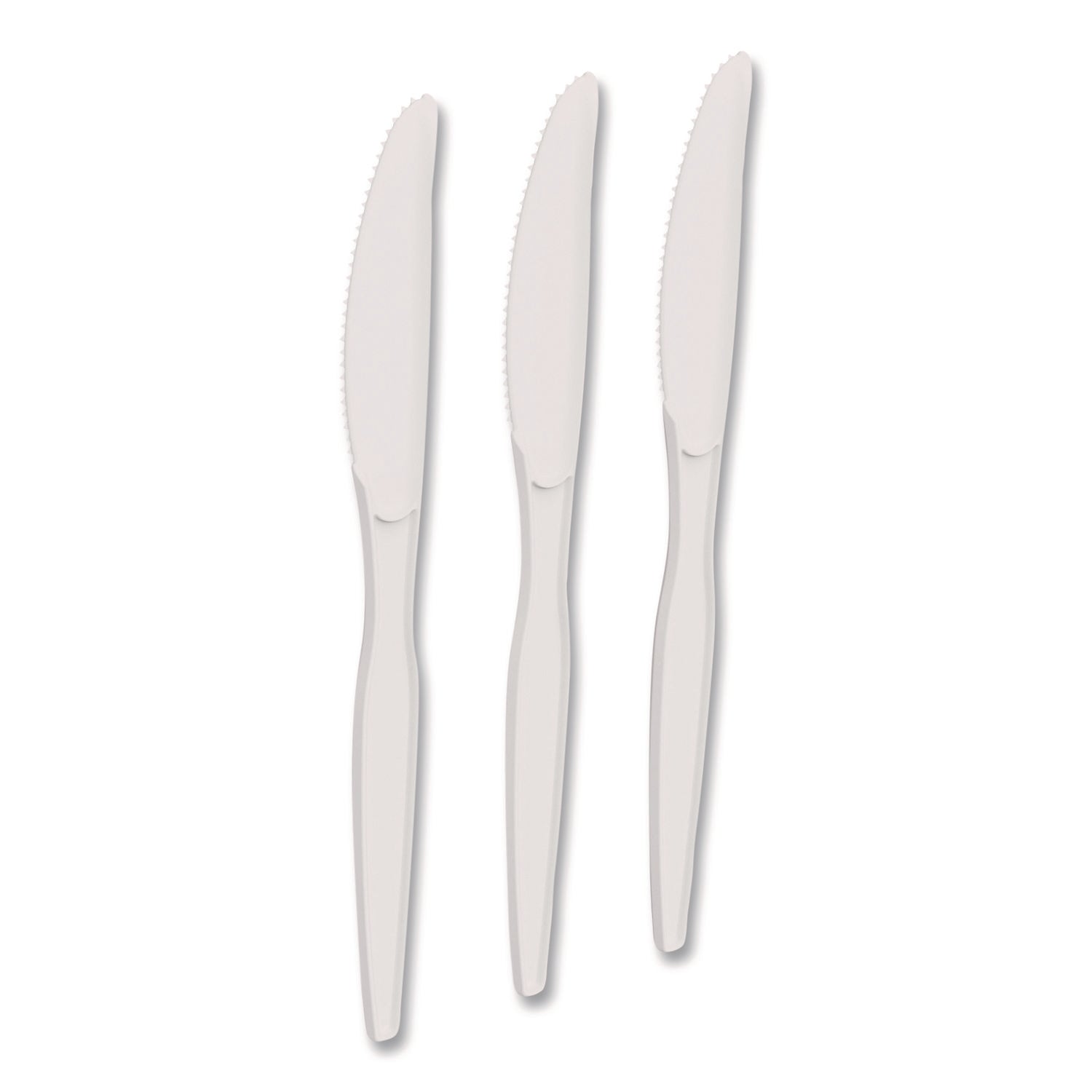 Heavyweight Plastic Cutlery, Knife, White, 100/Pack