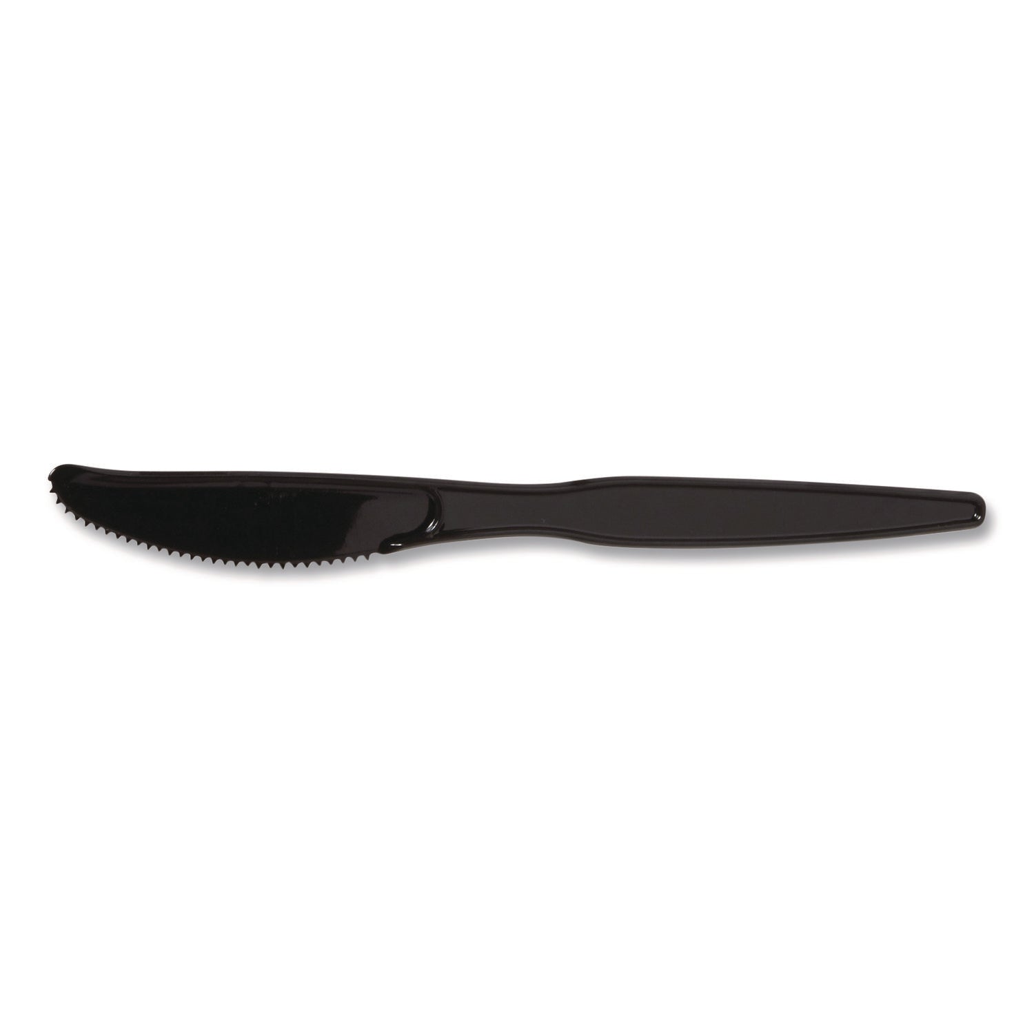 Heavyweight Plastic Cutlery, Knife, Black, 100/Pack