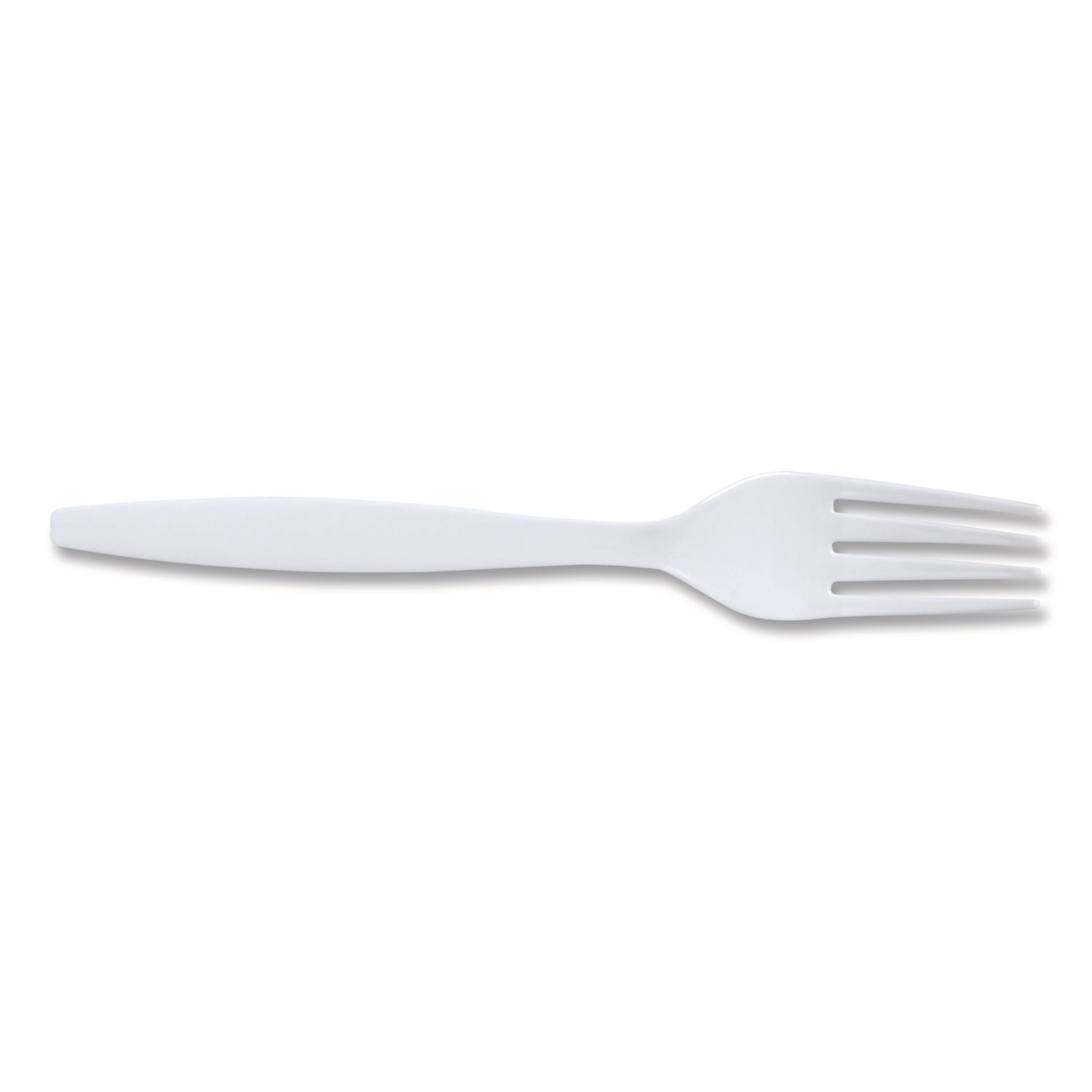 Heavyweight Plastic Cutlery, Fork, White, 100/pack