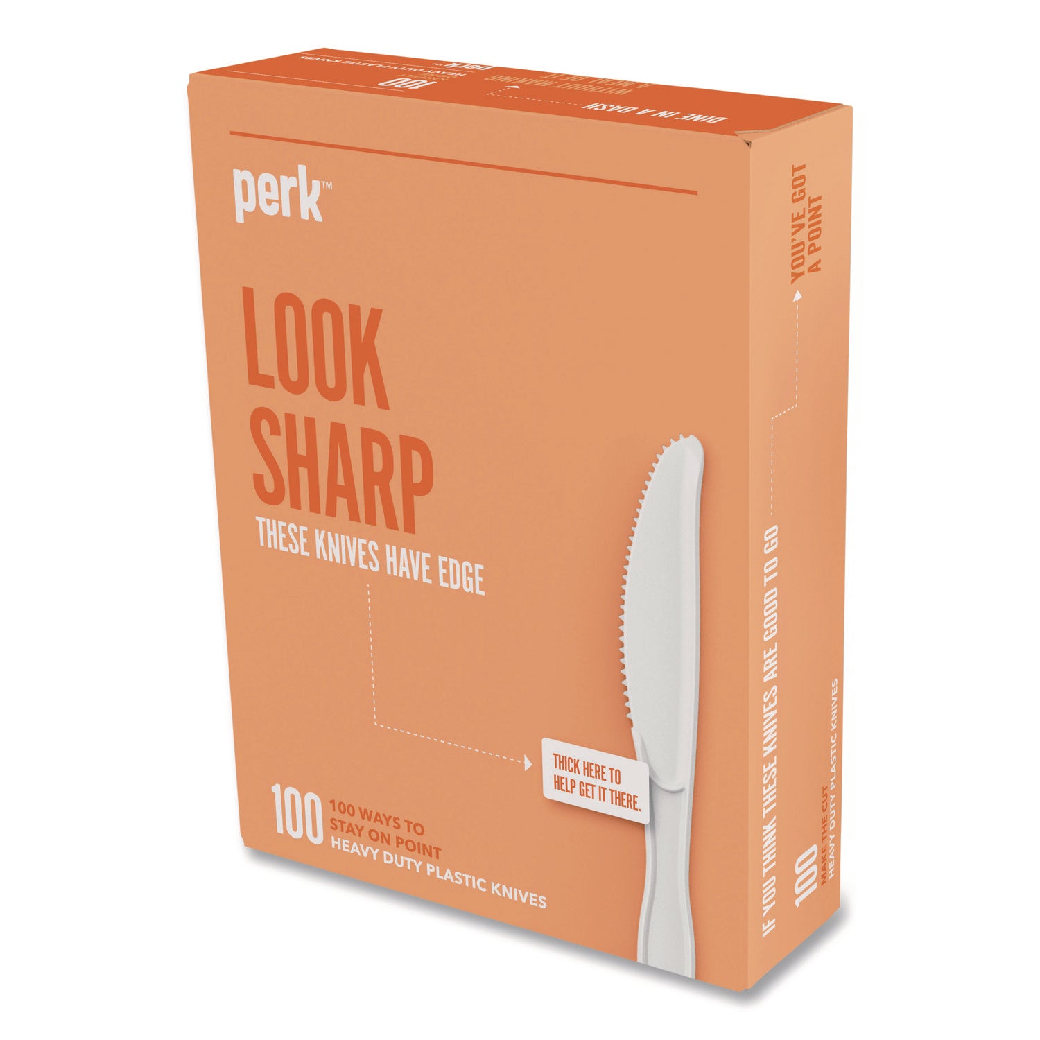 Heavyweight Plastic Cutlery, Knife, White, 100/Pack