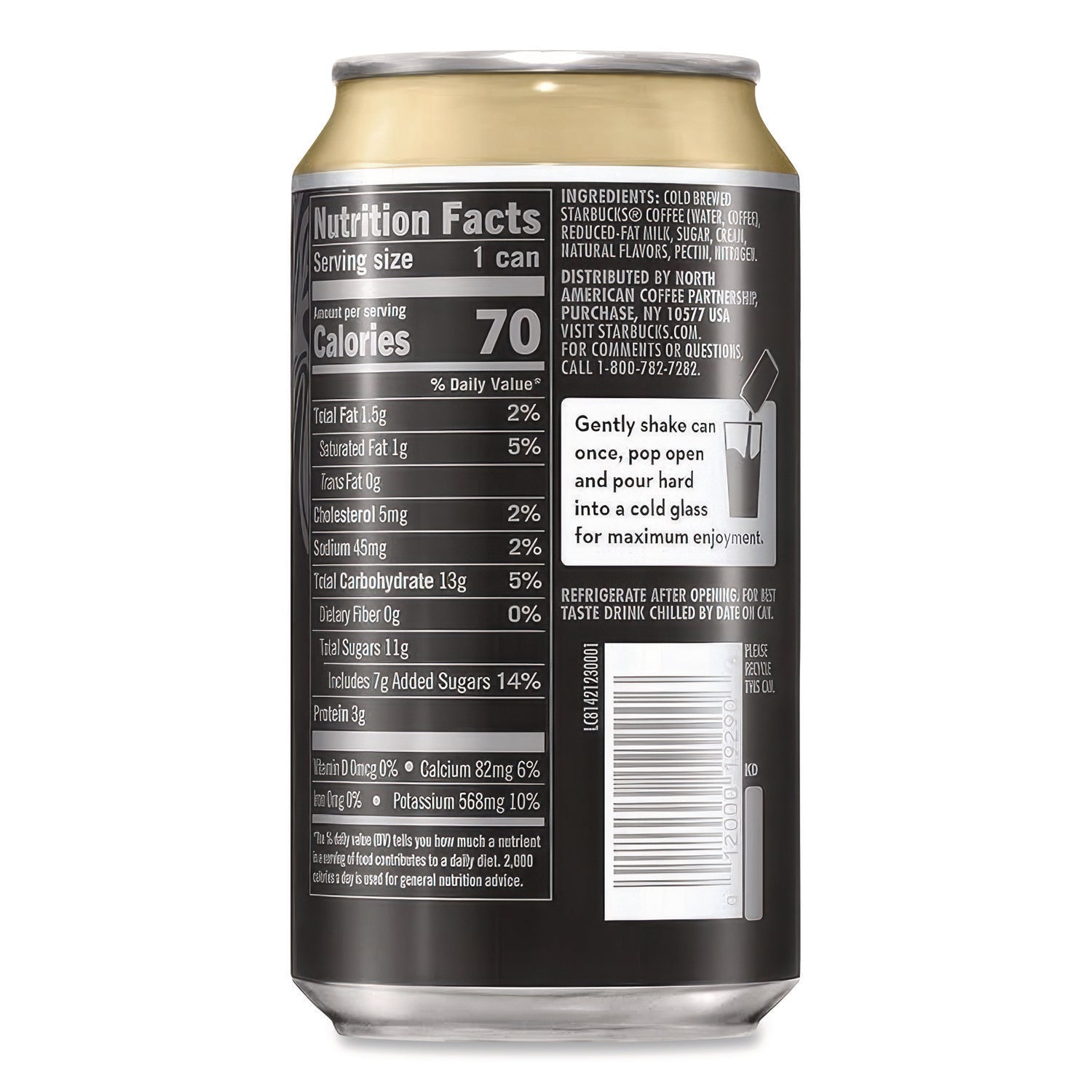 Nitro Cold Brew Coffee, Vanilla Sweet Cream, 9.6 oz Can, 12/Carton