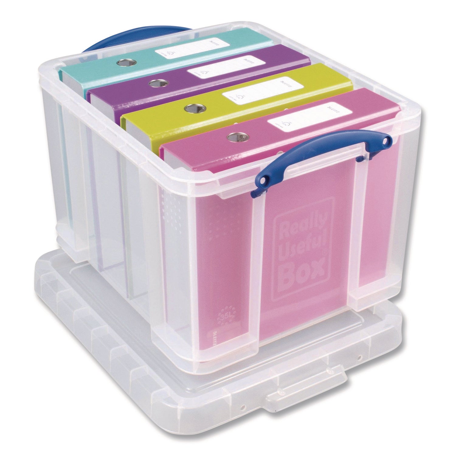 Stackable File Box, Legal Files, 14.5 X 18.5 X 12.75, Clear/blue Accents