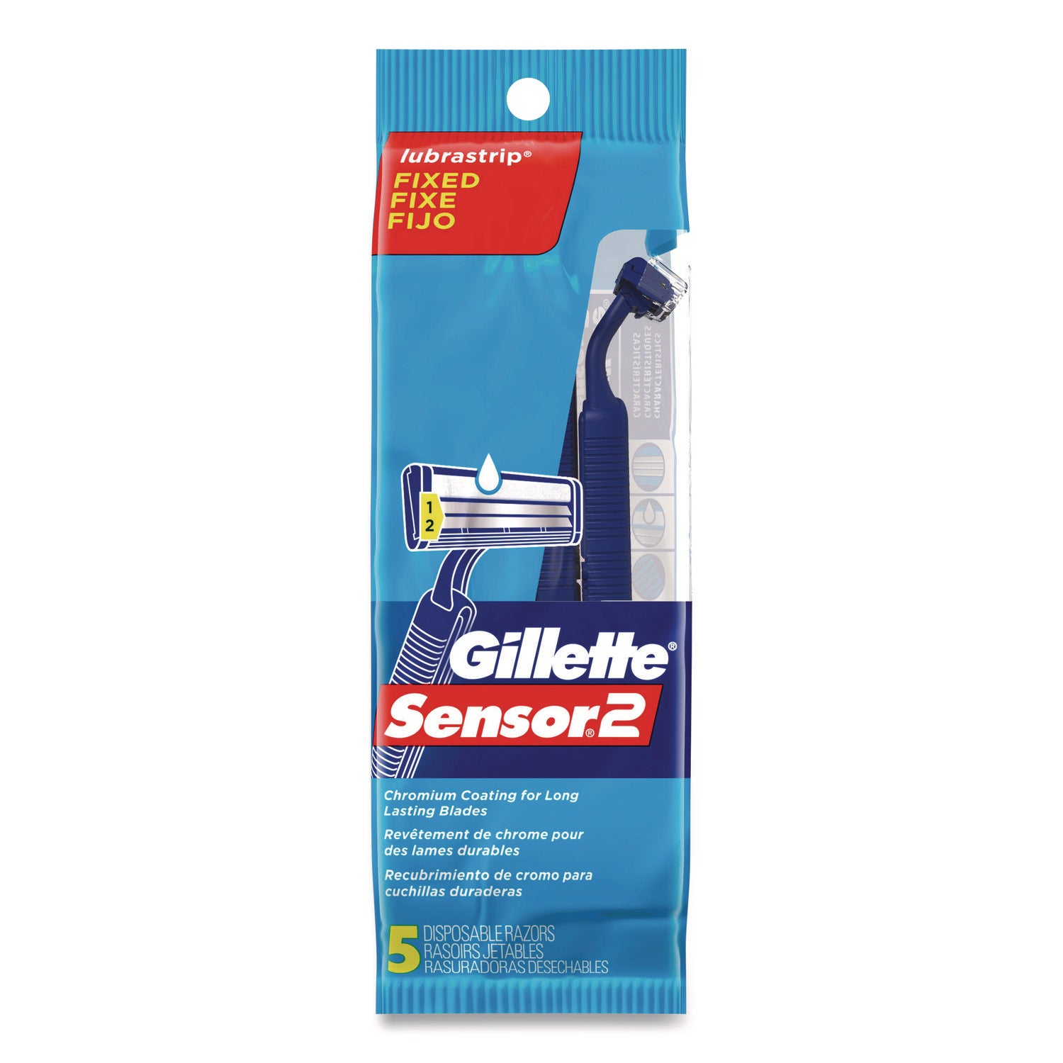Sensor2 Disposable Razor, 2 Blades, 5/Pack, 36 Packs/Carton