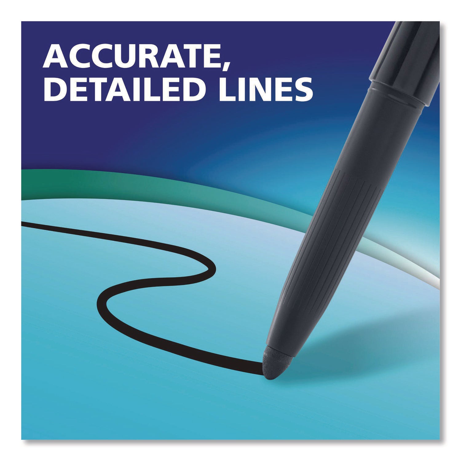 Vis-a-Vis Wet Erase Markers, Fine Point, Black, 12 Count