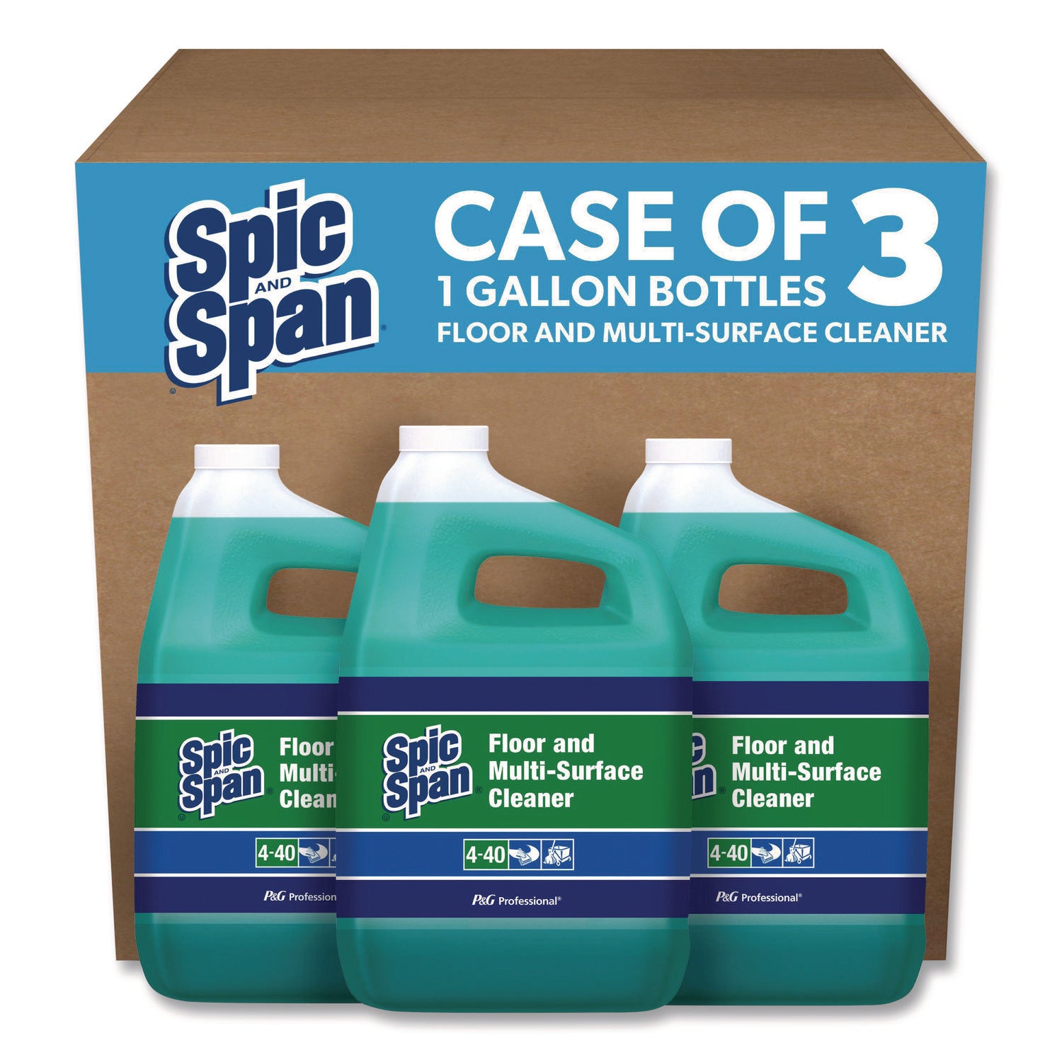 Spic and Span Floor and Multi-Surface Cleaner - Concentrate Liquid - 128 fl oz (4 quart) - 1 Each - Green