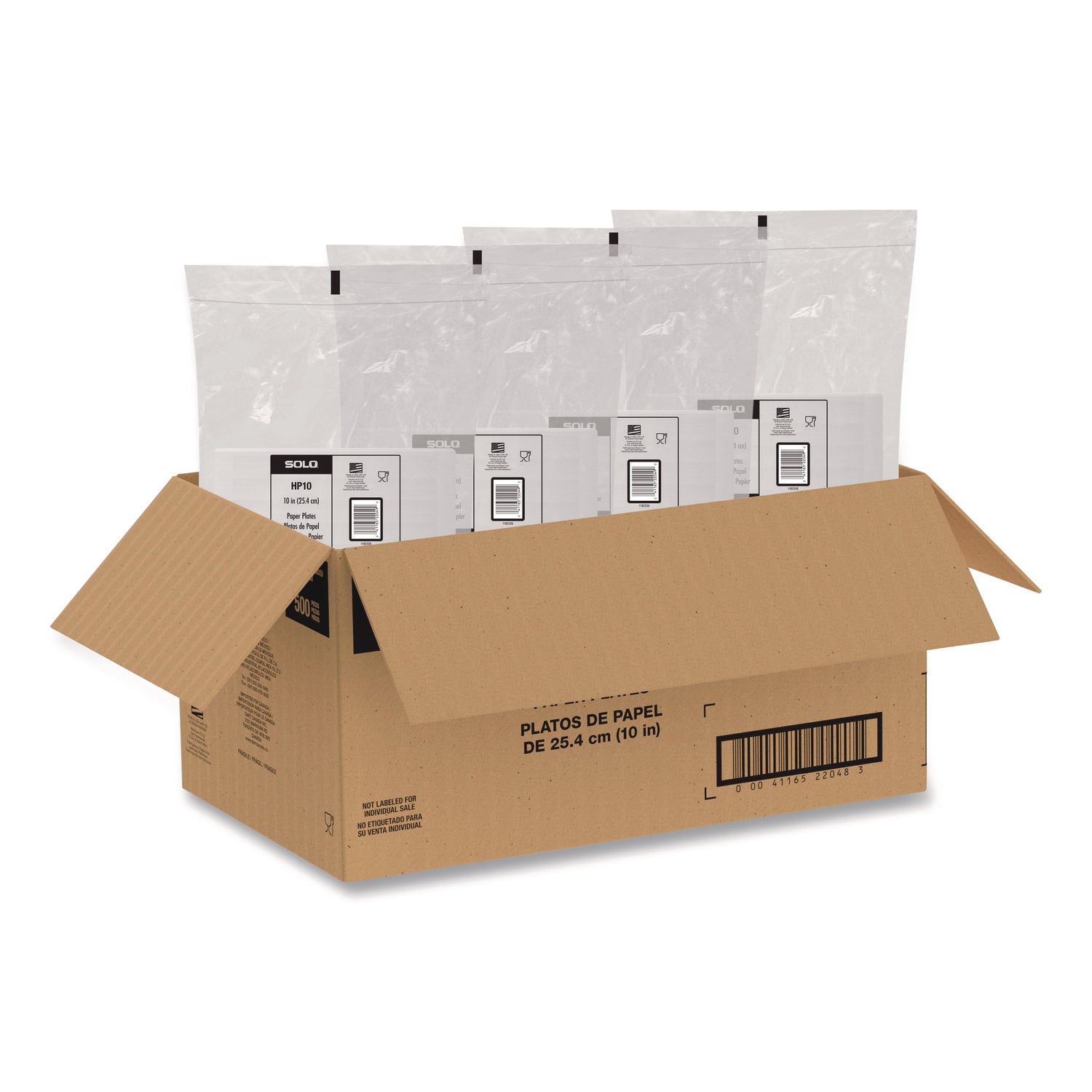 Compostable Paper Dinnerware, ProPlanet Seal, Plate, 10" dia, White, 500/Carton