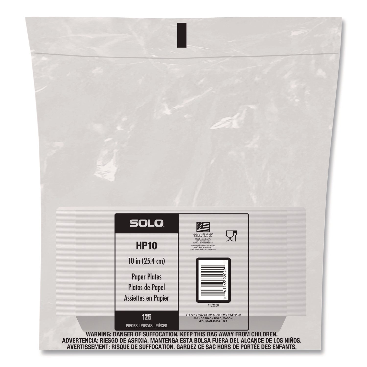 Compostable Paper Dinnerware, ProPlanet Seal, Plate, 10" dia, White, 500/Carton