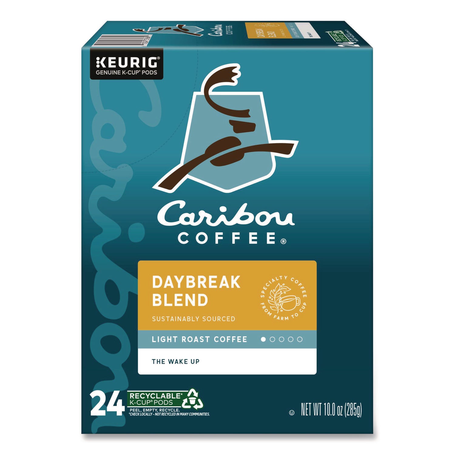 Caribou Coffee&reg; K-Cup Daybreak Coffee - Compatible with Keurig Brewer - Regular - Light/Mild - K-Cup - 24 / Box