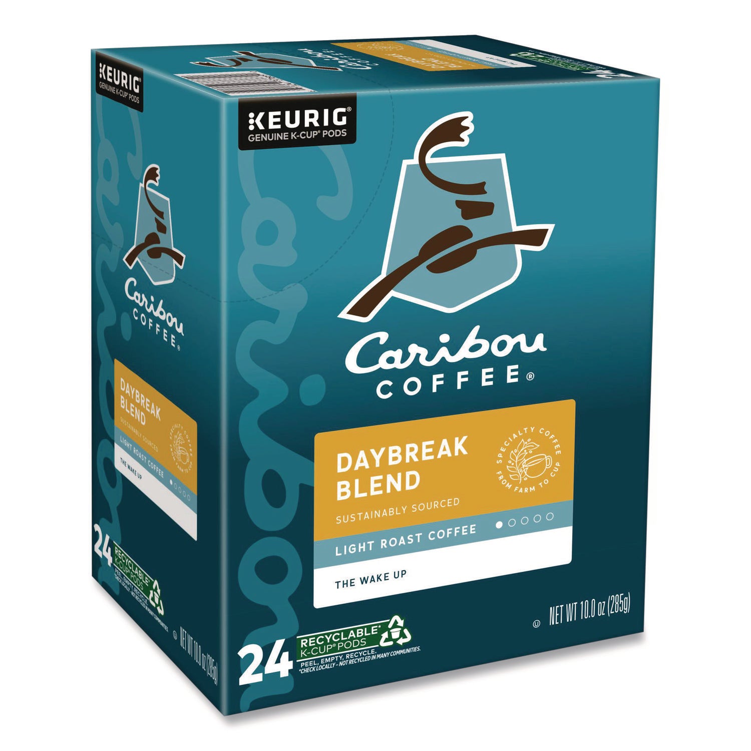 Caribou Coffee&reg; K-Cup Daybreak Coffee - Compatible with Keurig Brewer - Regular - Light/Mild - K-Cup - 24 / Box