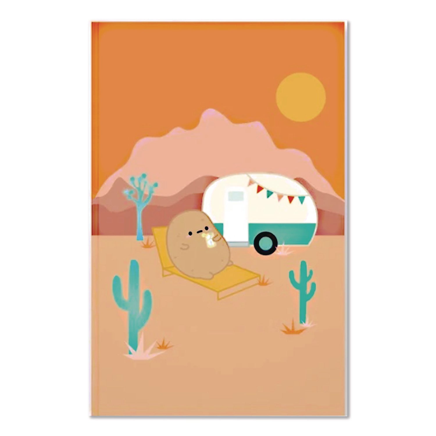 Smoko Tayto Potato Joshua Tree Layflat Notebook, 1-Subject, Medium/College Rule, Tan/Orange/White Cover, (72) 8 x 5 Sheets
