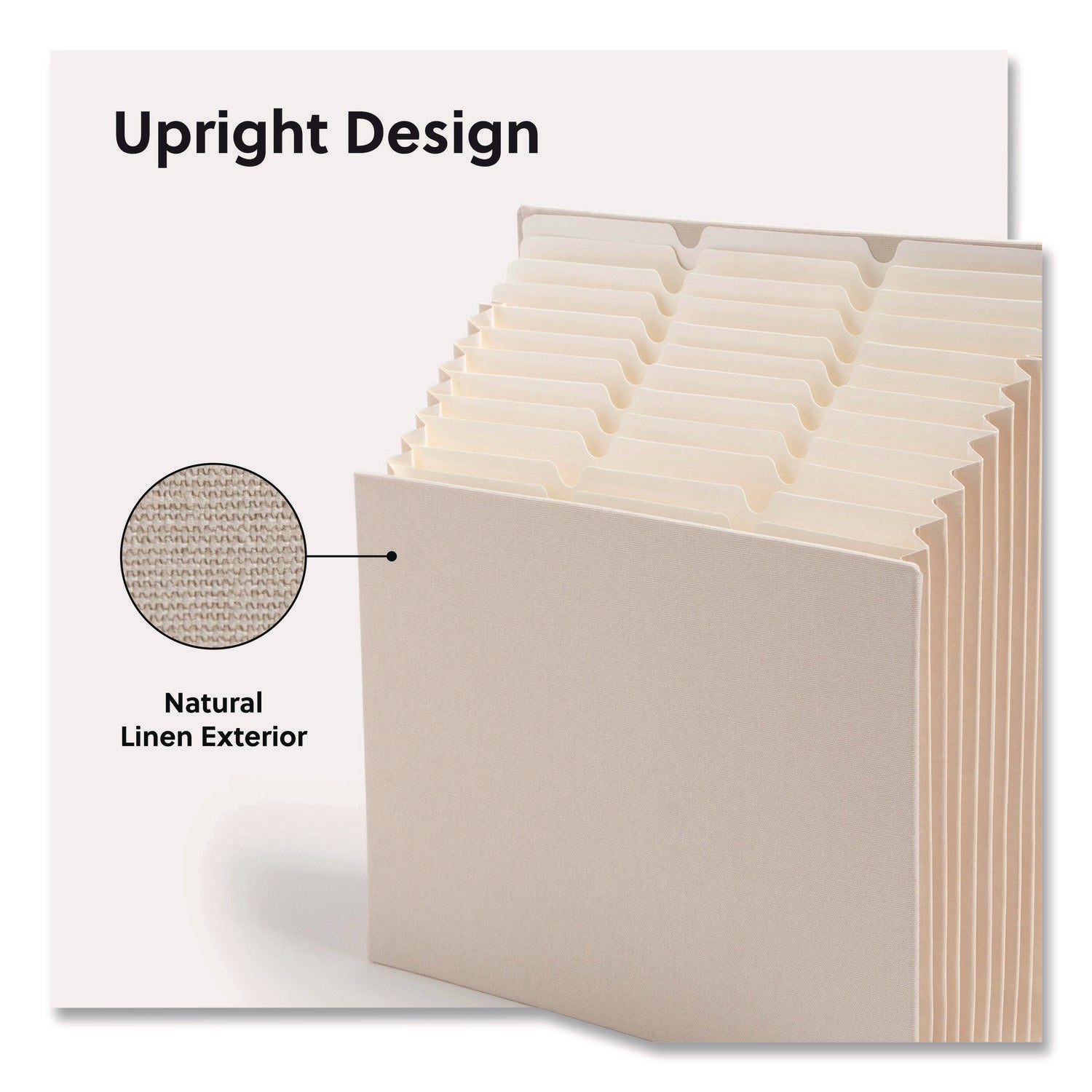 Smead Stadium 12-Pocket 1/3 Tab Cut Letter Size Recycled Expanding File, 8.5" x 11", 900 Sheet Capacity, 10.5" Expansion, 11 Dividers, Beige, 40% Recycled, 1 Each