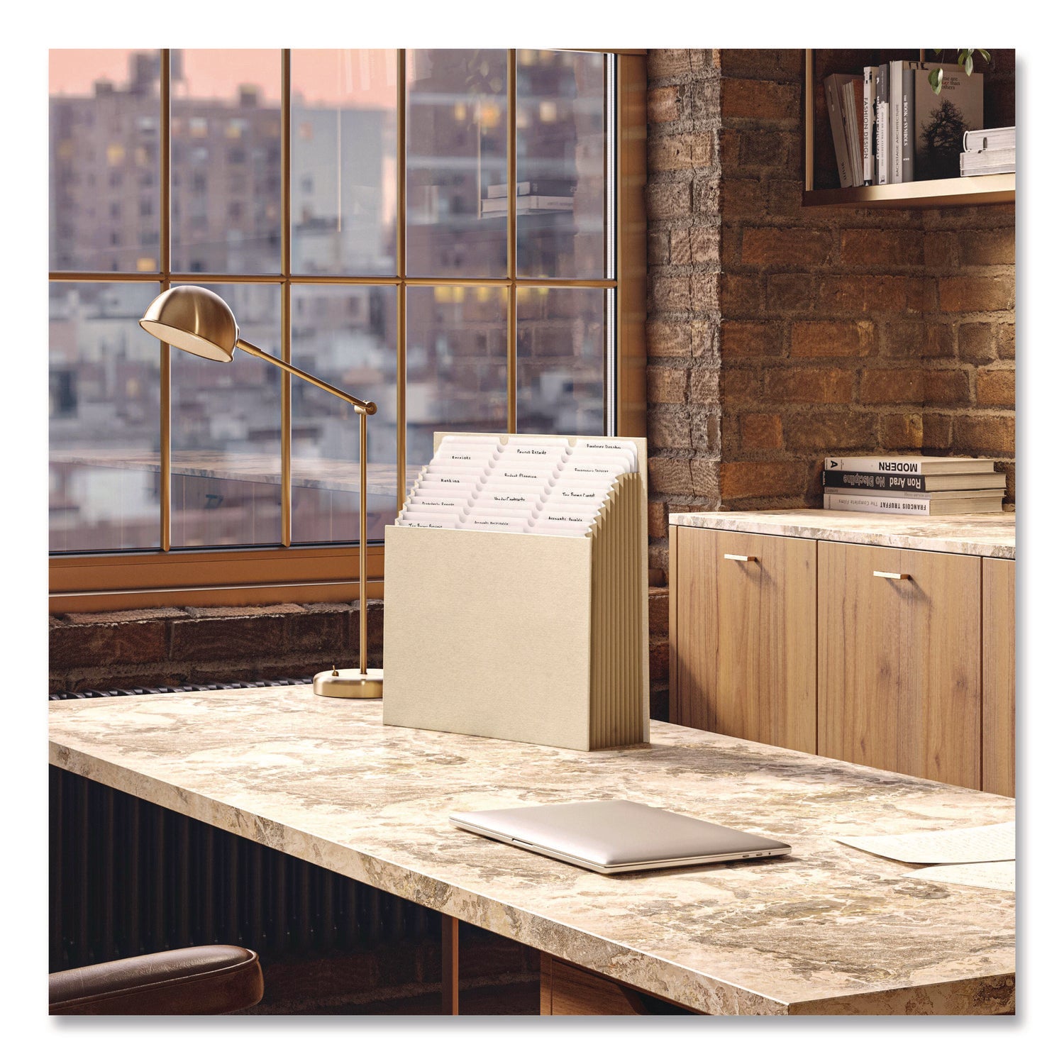 Smead Stadium 12-Pocket 1/3 Tab Cut Letter Size Recycled Expanding File, 8.5" x 11", 900 Sheet Capacity, 10.5" Expansion, 11 Dividers, Beige, 40% Recycled, 1 Each