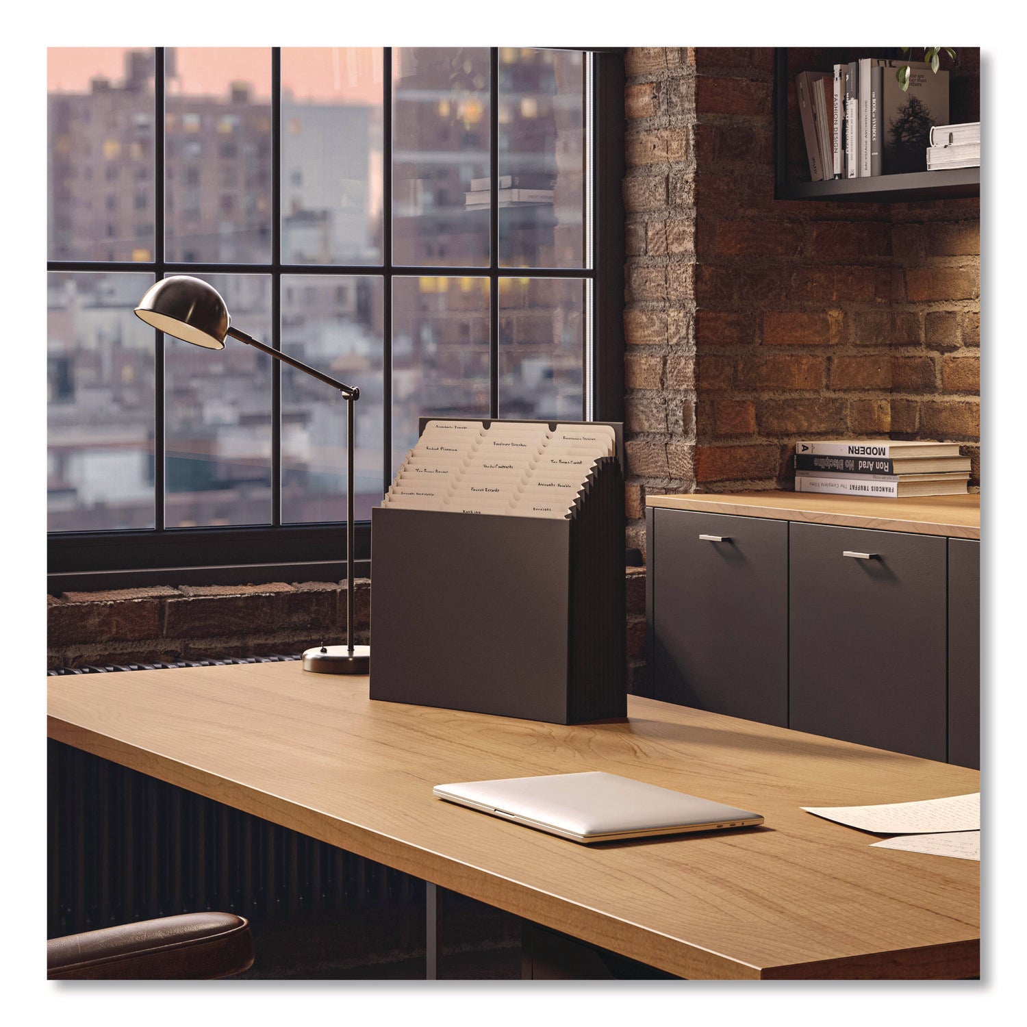 Smead Stadium 12-Pocket 1/3 Tab Cut Letter Size Expanding File, 8.5" x 11", 900 Sheet Capacity, 10.5" Expansion, 11 Dividers, Charcoal, Durable, Heavyweight, Tear Resistant, Acid-Free, 40% Recycled, 1 Each