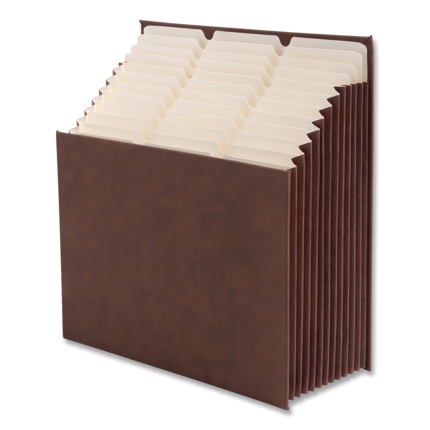Smead Stadium 12-Pocket 1/3 Tab Cut Letter Expanding File, 8.5" x 11", 900 Sheet Capacity, 10.5" Expansion, Assorted Tab Positions, 11 Dividers, Saddle, 40% Recycled, 1 Each