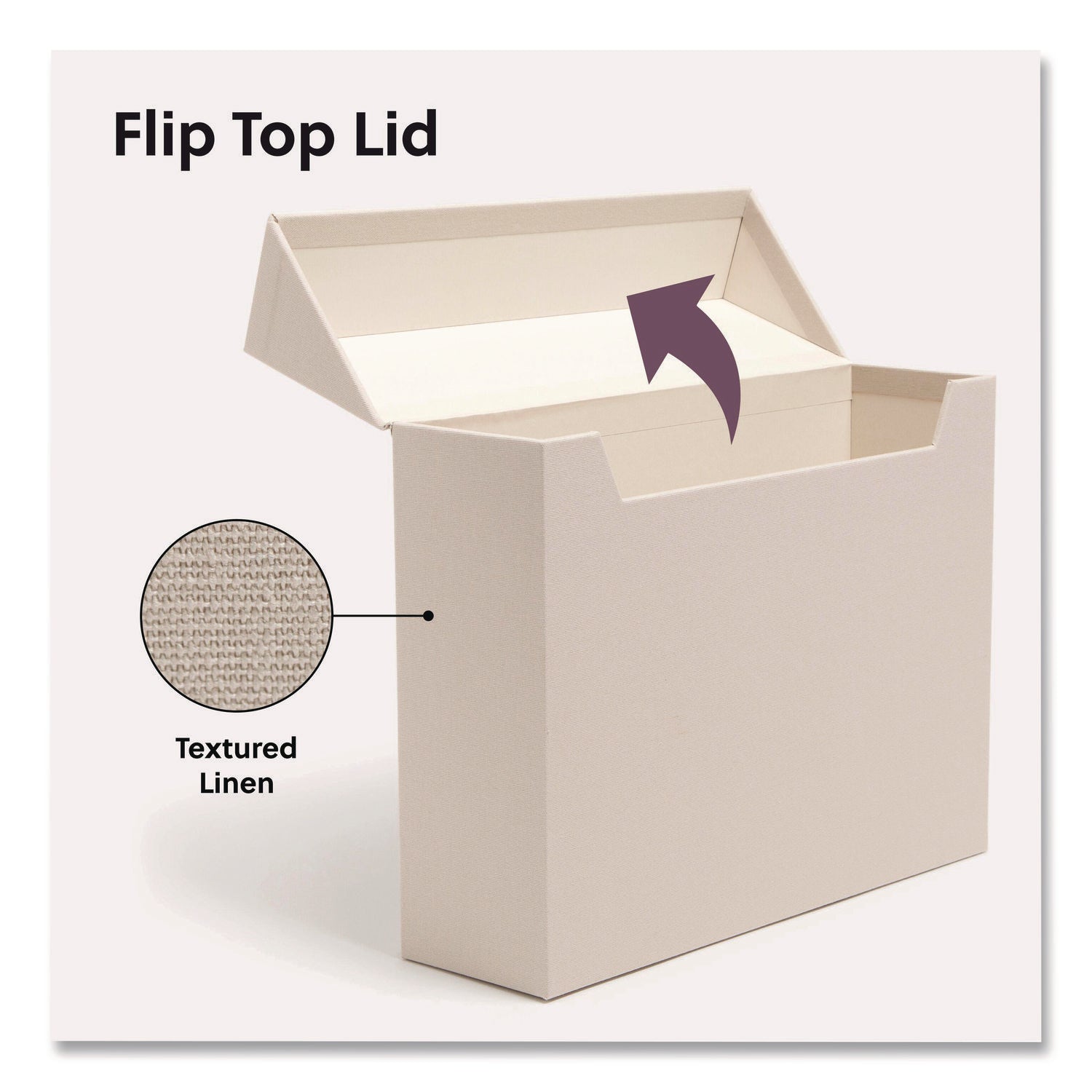 Smead Letter Recycled Box File - 8 1/2" x 11" - Linen, Paper, Metal, Stock - Beige - Space Saving, Textured, Labeling Area, Acid-free - 50% Recycled - 1 Each