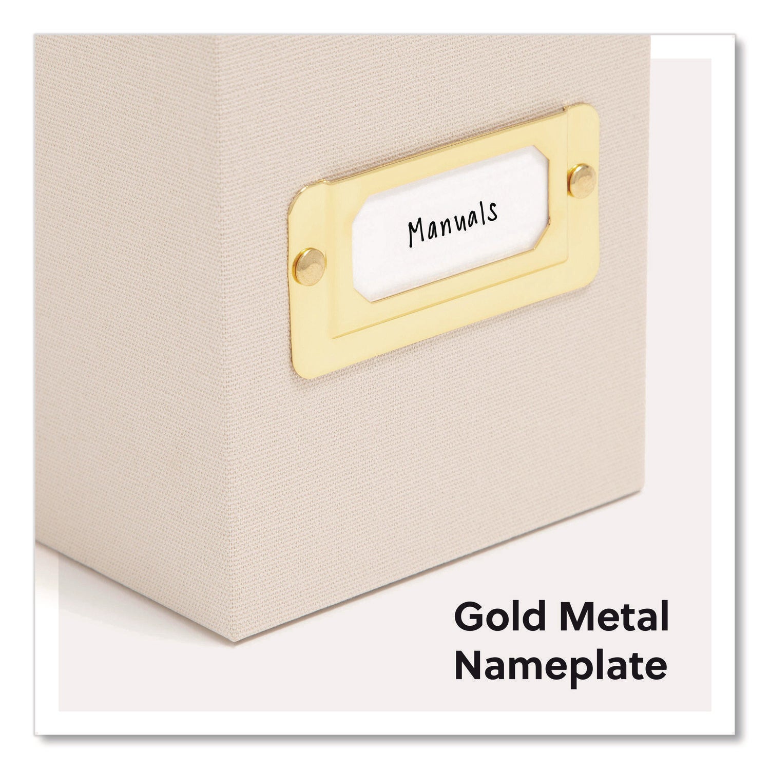 Smead Letter Recycled Box File - 8 1/2" x 11" - Linen, Paper, Metal, Stock - Beige - Space Saving, Textured, Labeling Area, Acid-free - 50% Recycled - 1 Each