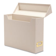 Smead Letter Recycled Box File - 8 1/2" x 11" - Linen, Paper, Metal, Stock - Beige - Space Saving, Textured, Labeling Area, Acid-free - 50% Recycled - 1 Each